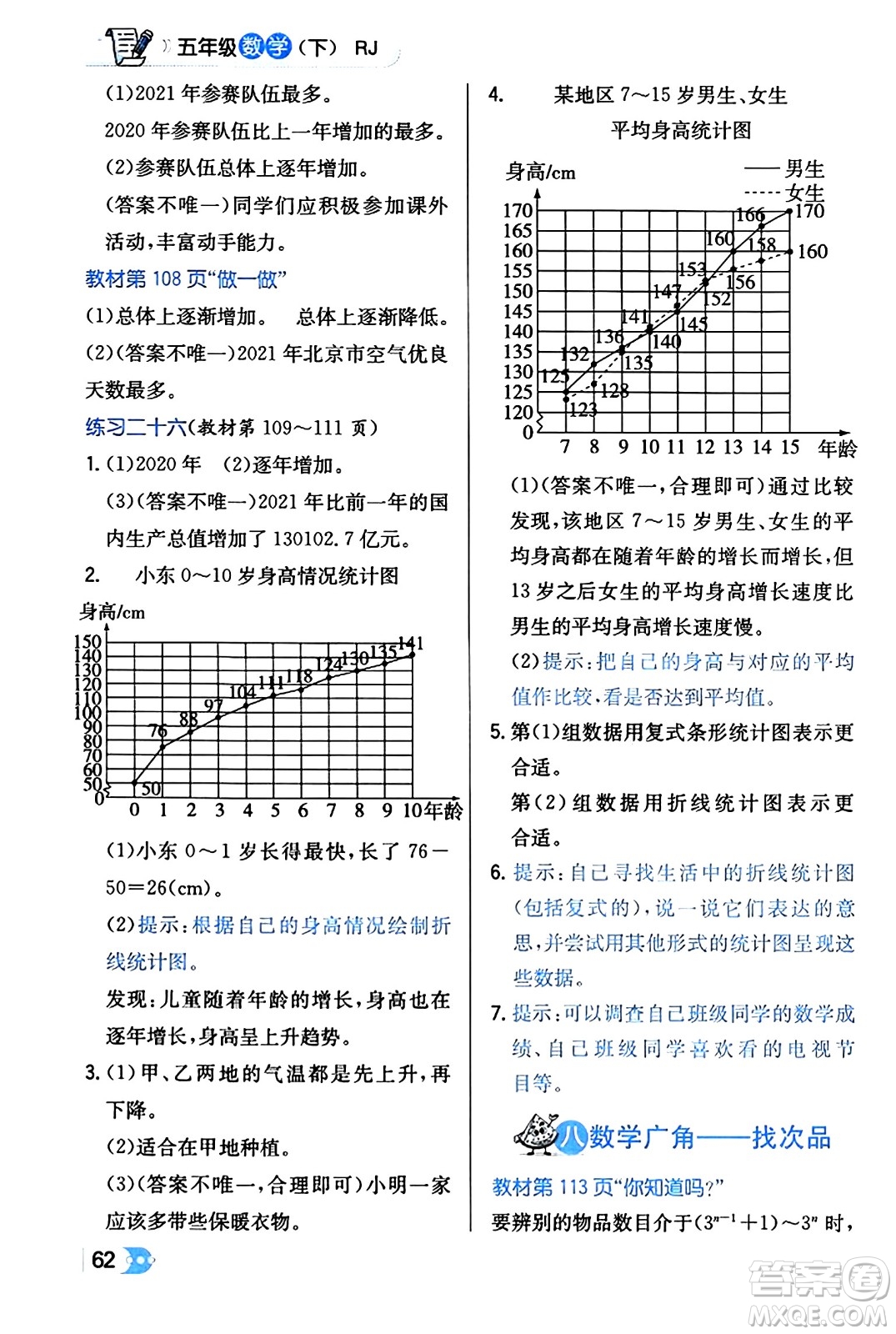 遼海出版社2024年春解透教材五年級數(shù)學(xué)下冊人教版答案