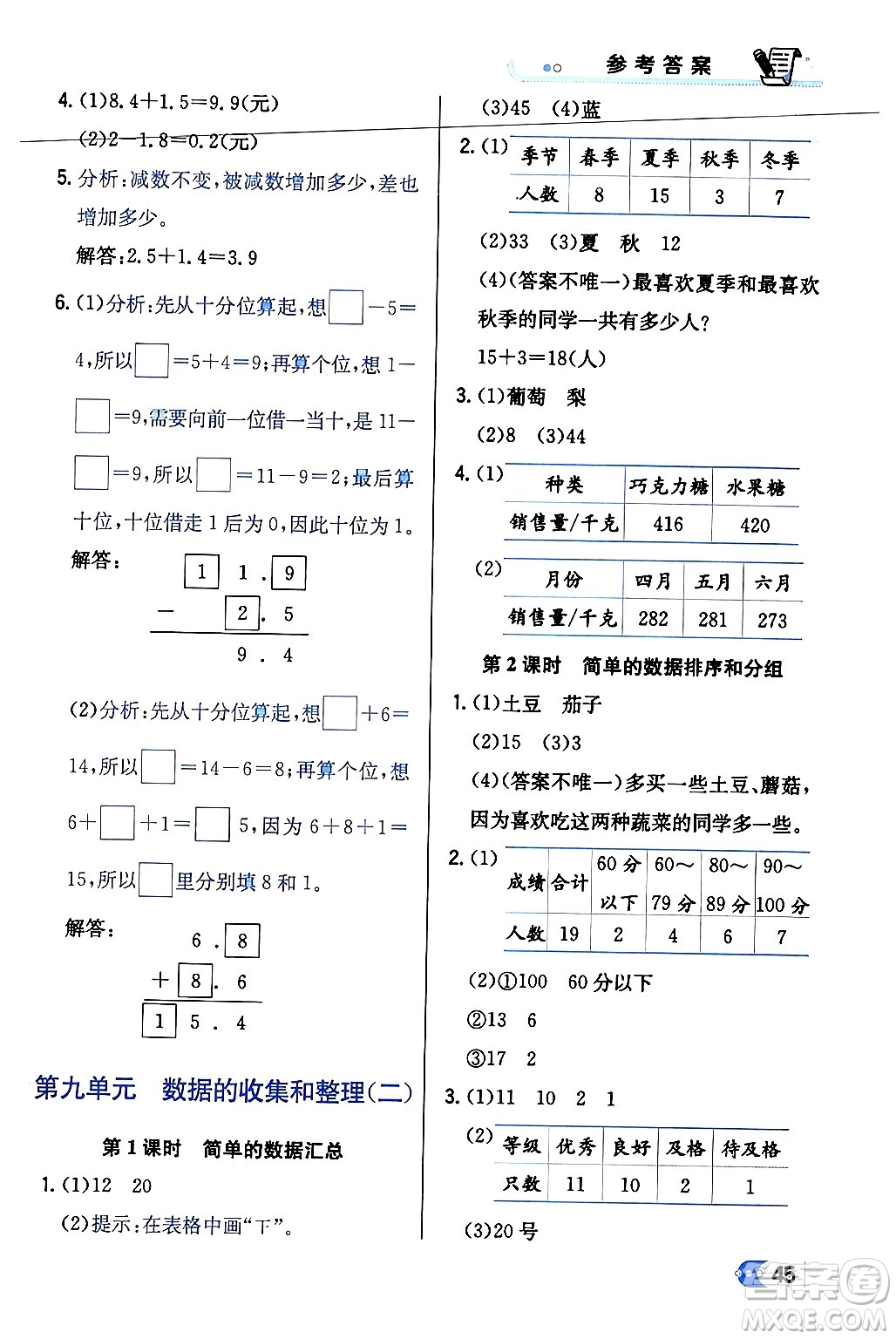 遼海出版社2024年春解透教材三年級數(shù)學(xué)下冊江蘇版答案