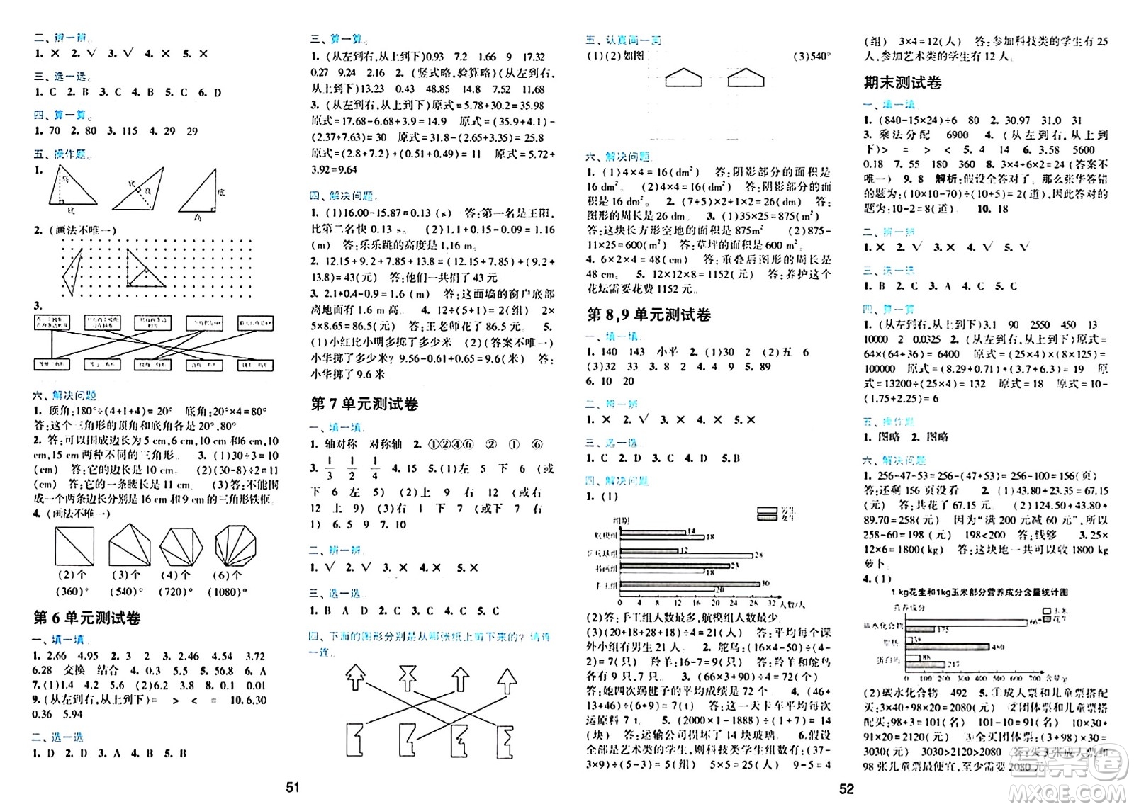 浙江教育出版社2024年春精準(zhǔn)學(xué)與練四年級數(shù)學(xué)下冊人教版答案