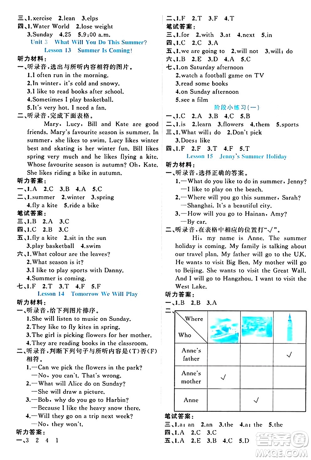 黑龍江教育出版社2024年春黃岡新課堂六年級(jí)英語(yǔ)下冊(cè)冀教版答案