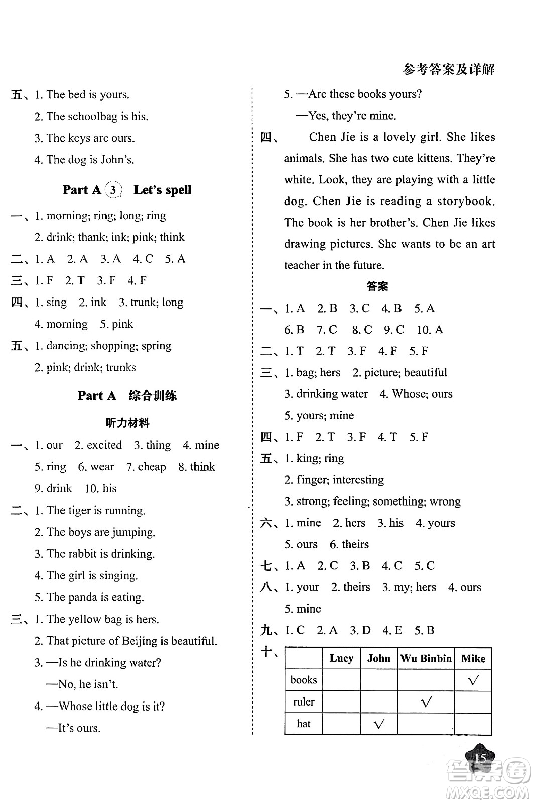 西安出版社2024年春黃岡隨堂練五年級英語下冊人教版答案