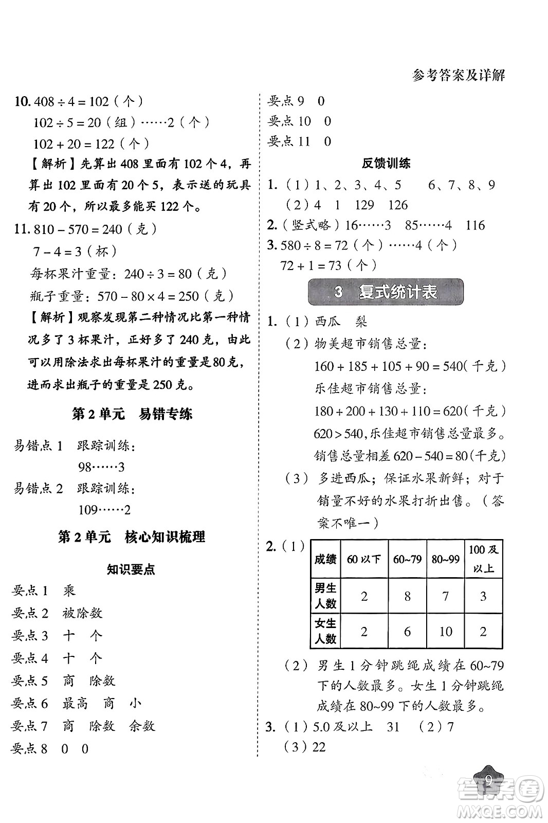 西安出版社2024年春黃岡隨堂練三年級數(shù)學(xué)下冊人教版答案