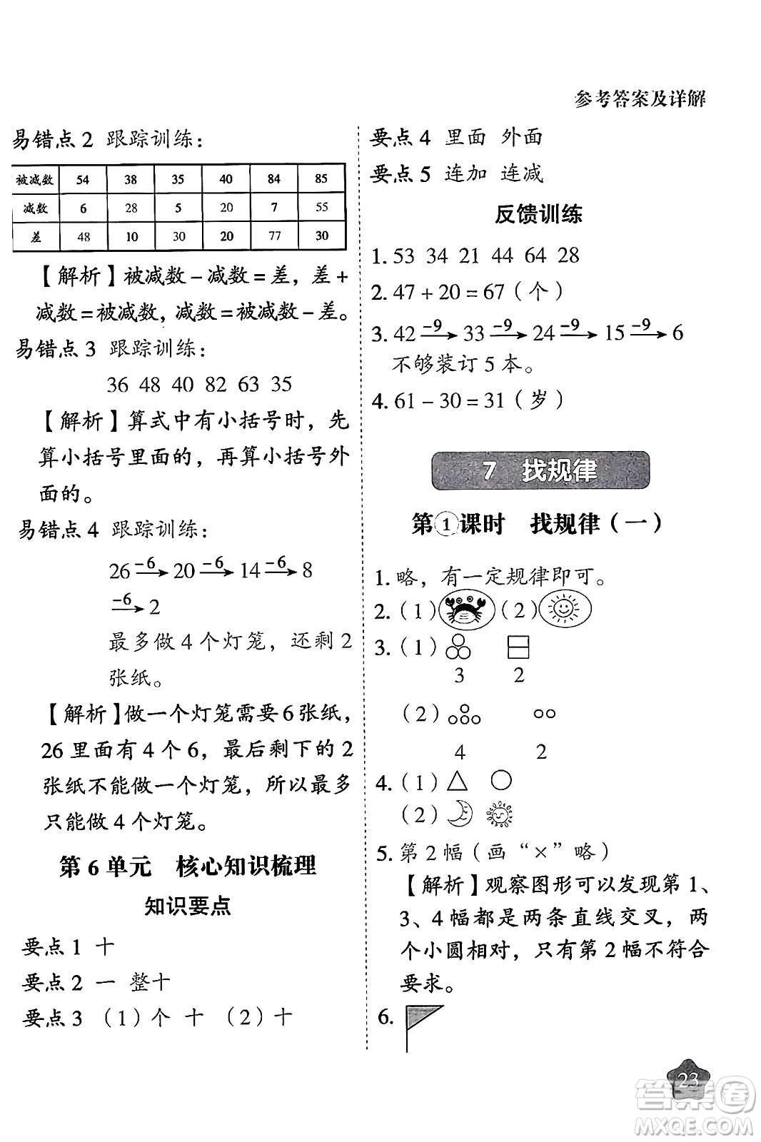 西安出版社2024年春黃岡隨堂練一年級(jí)數(shù)學(xué)下冊(cè)人教版答案