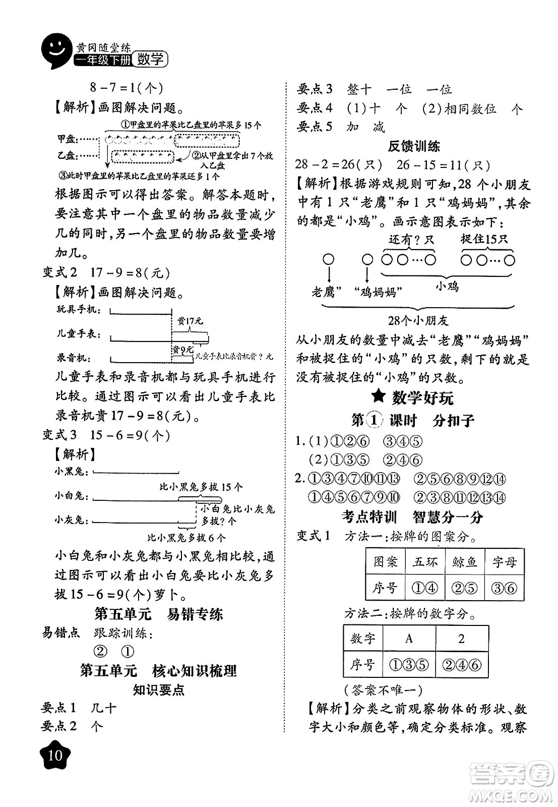 西安出版社2024年春黃岡隨堂練一年級數(shù)學下冊北師大版答案