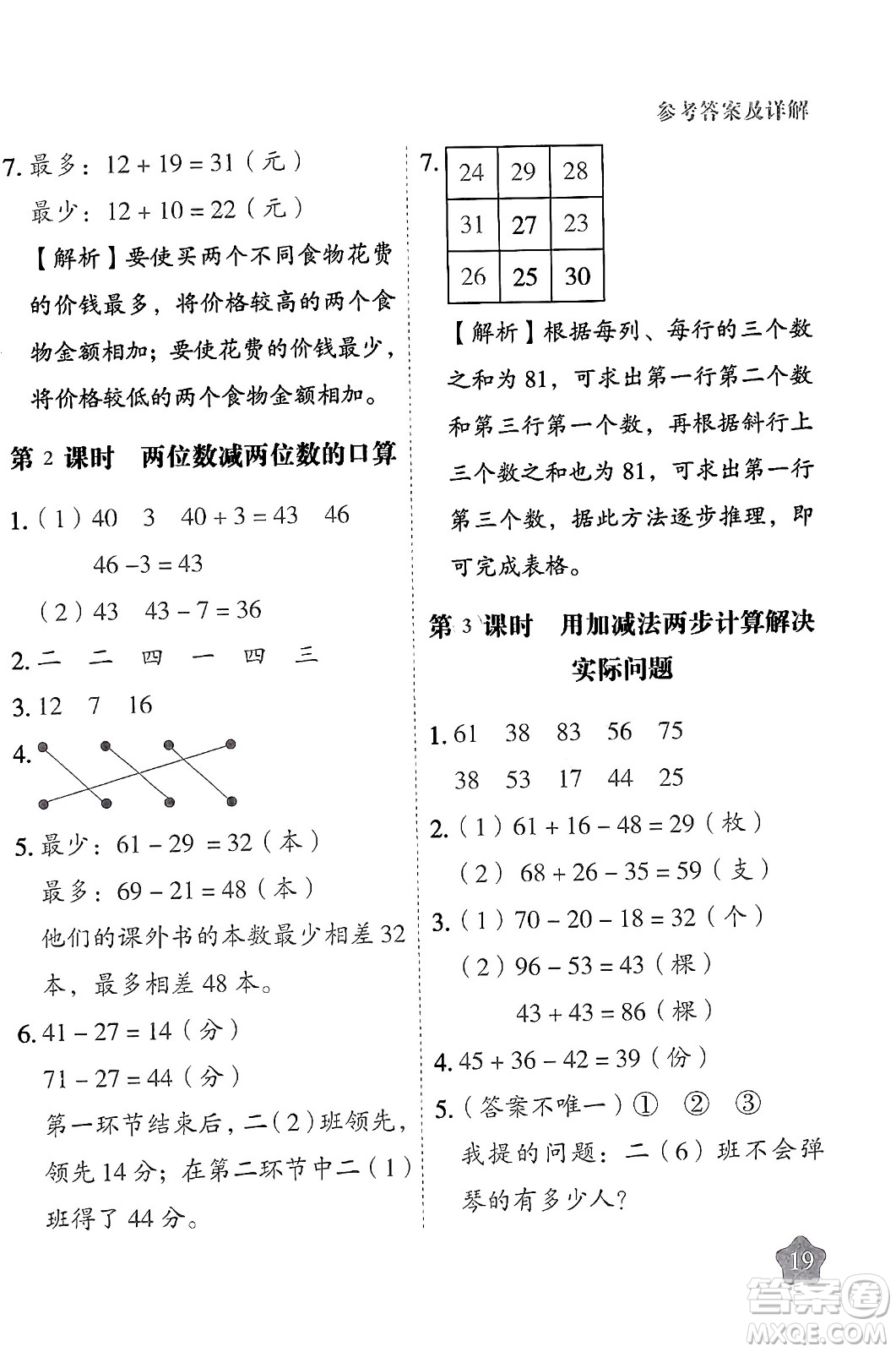 西安出版社2024年春黃岡隨堂練二年級數(shù)學下冊蘇教版答案