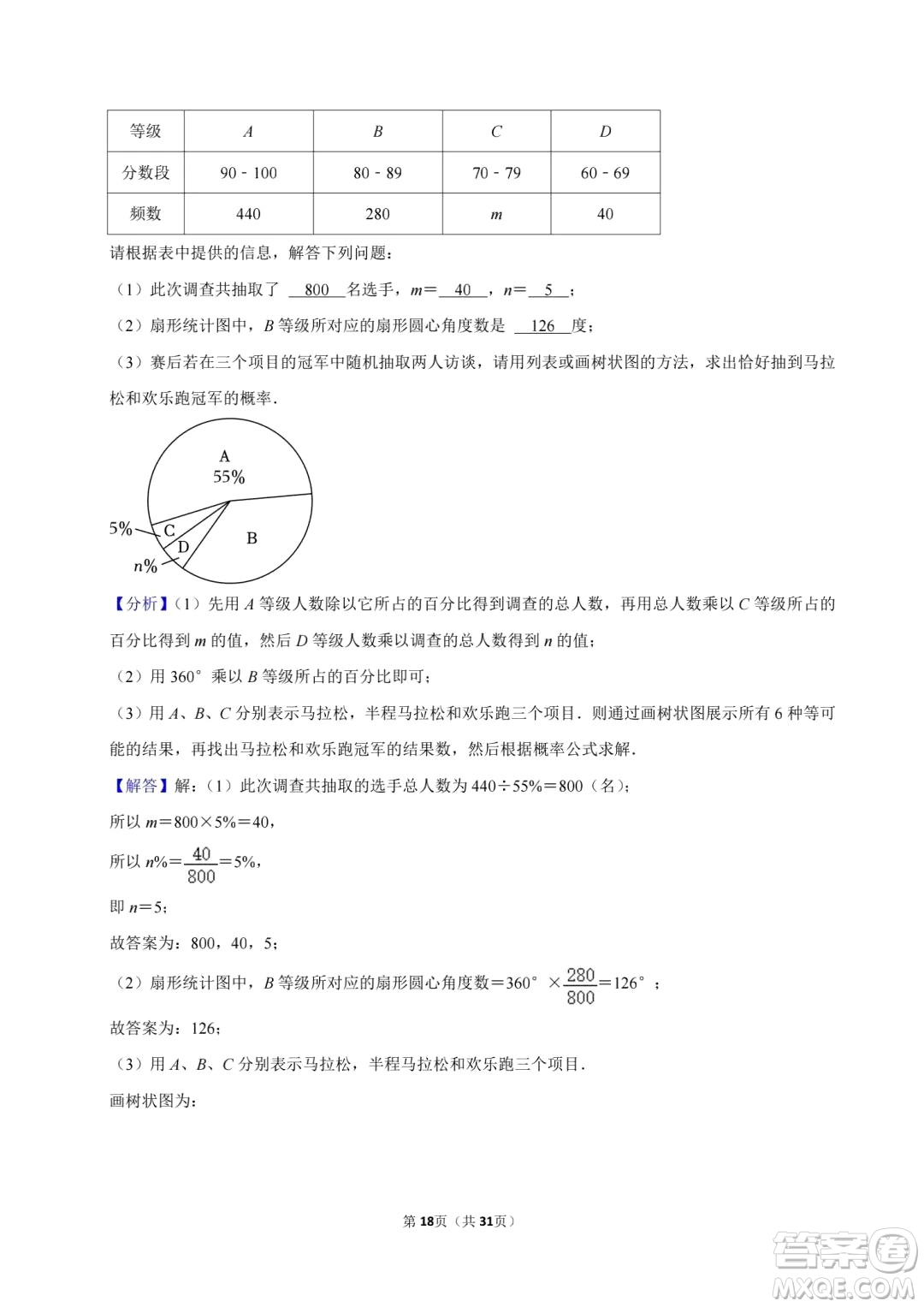 2024達州中考數(shù)學(xué)真題答案