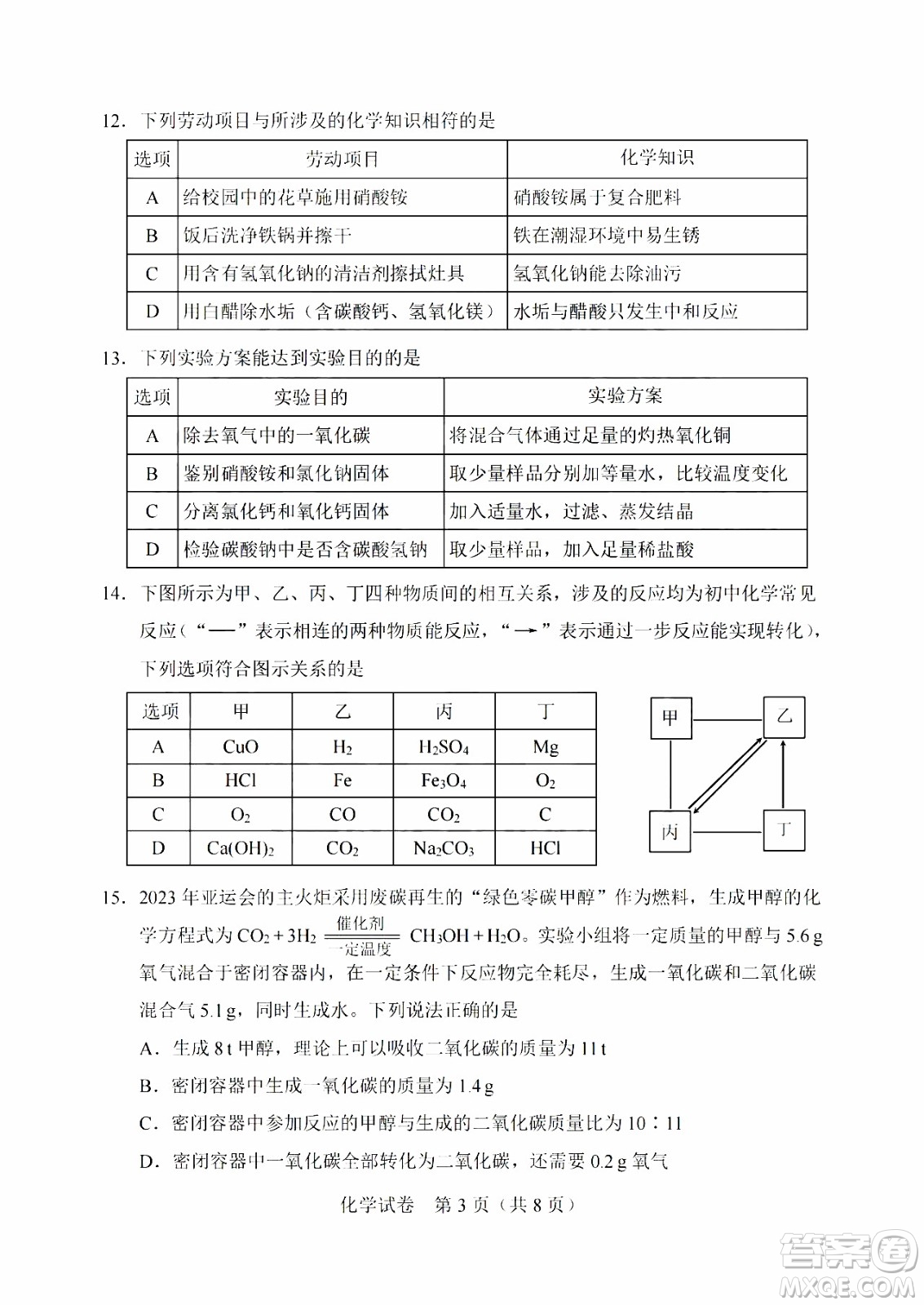 2024天津中考歷史真題答案