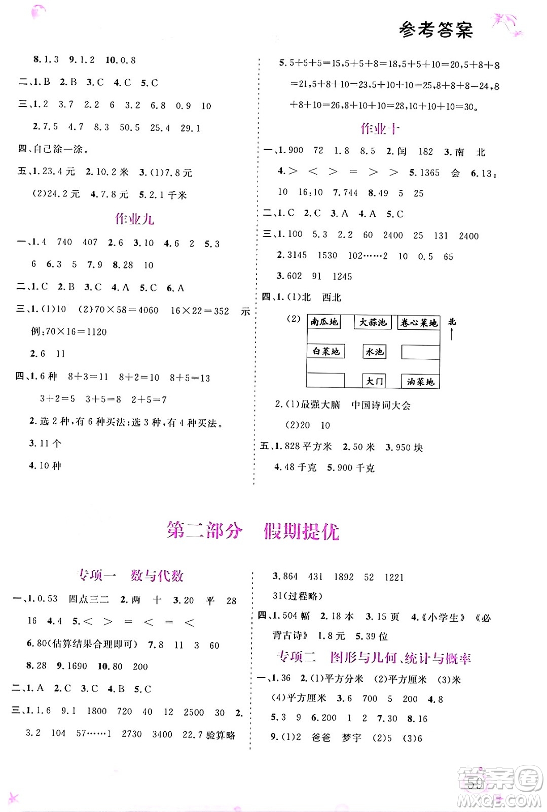 內(nèi)蒙古大學(xué)出版社2024年春文軒假期生活指導(dǎo)暑假作業(yè)三年級(jí)數(shù)學(xué)課標(biāo)版答案