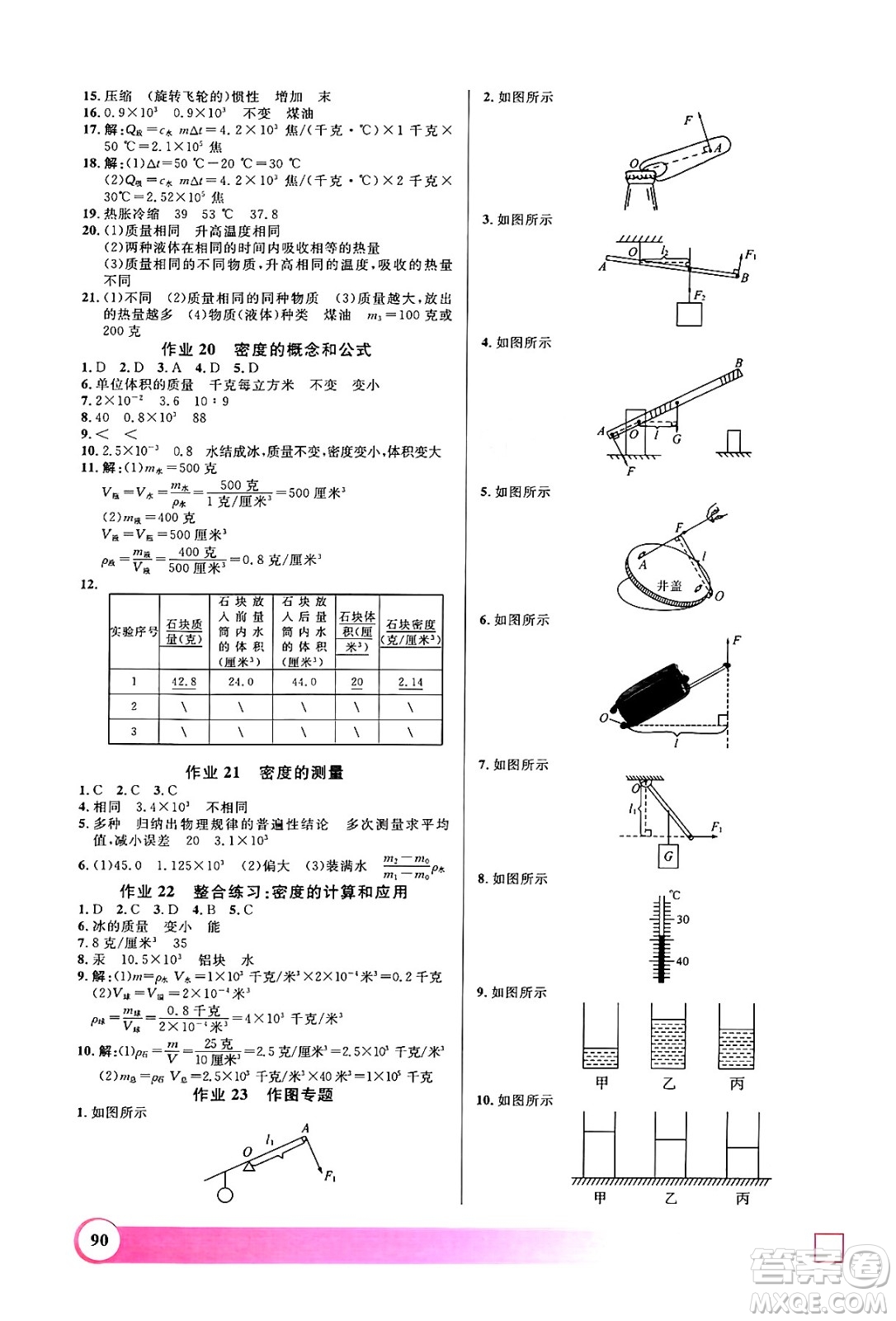 上海大學(xué)出版社2024年鐘書(shū)金牌暑假作業(yè)導(dǎo)與練八年級(jí)物理上海專(zhuān)版答案