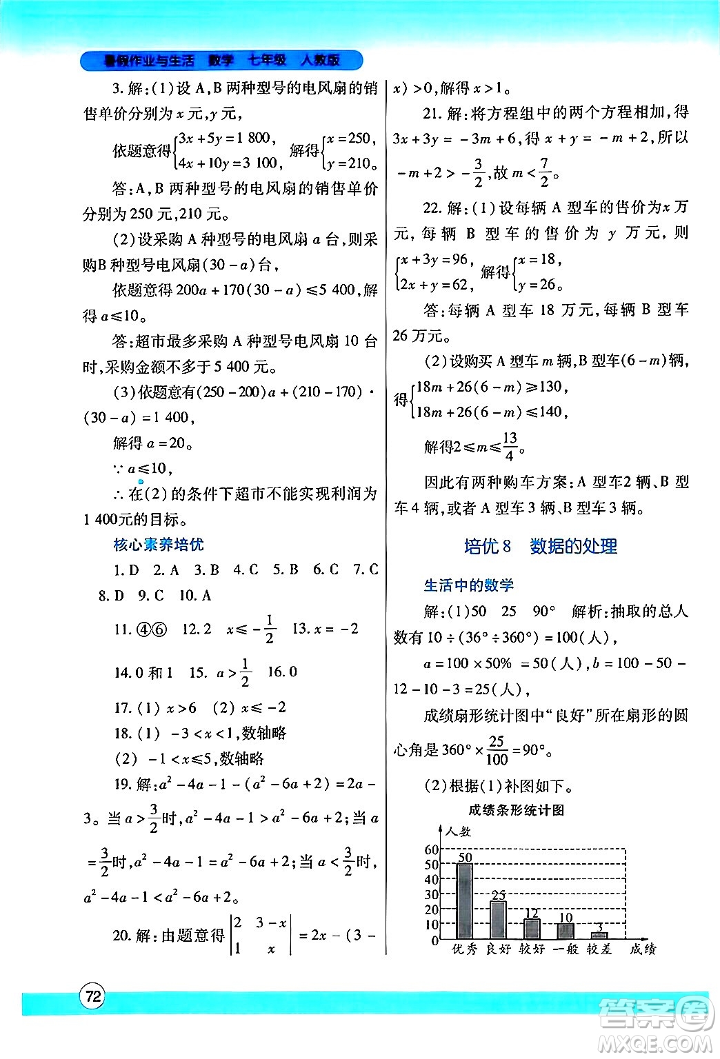 陜西師范大學(xué)出版總社有限公司2024年暑假作業(yè)與生活七年級(jí)數(shù)學(xué)人教版答案