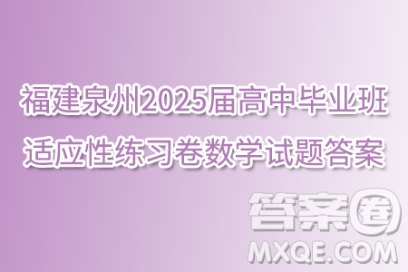 福建泉州2025屆高中畢業(yè)班適應(yīng)性練習(xí)卷數(shù)學(xué)試題答案