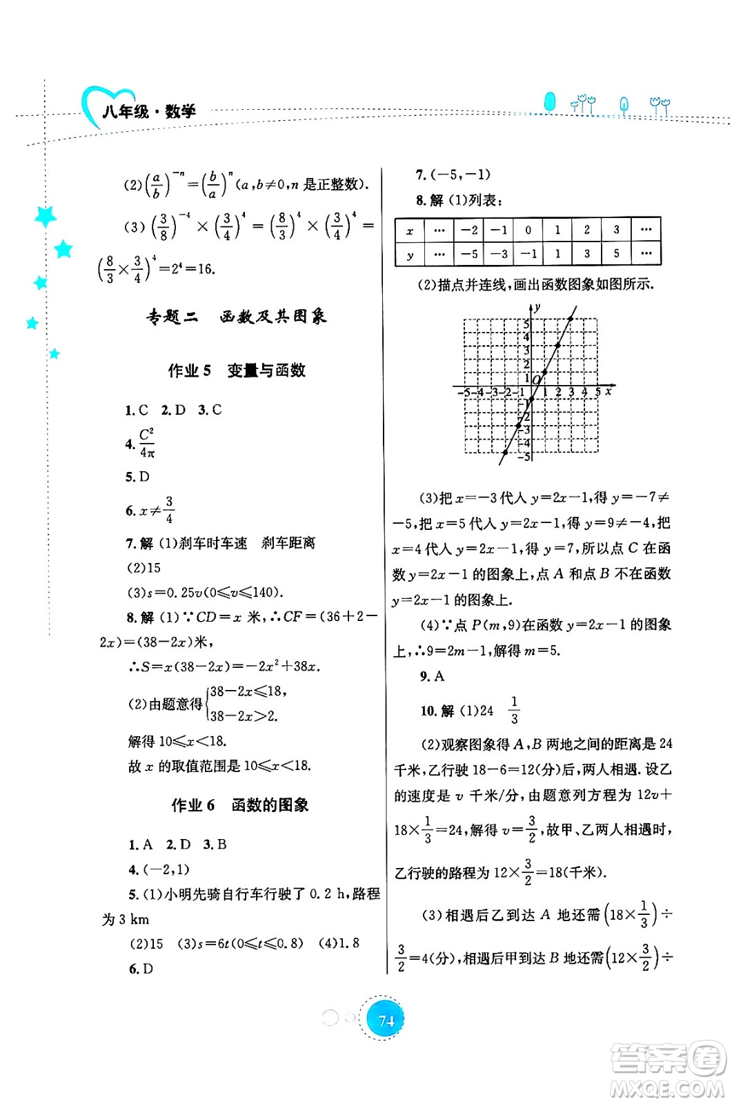 知識(shí)出版社2024年志鴻優(yōu)化系列叢書暑假作業(yè)八年級(jí)數(shù)學(xué)華師版答案