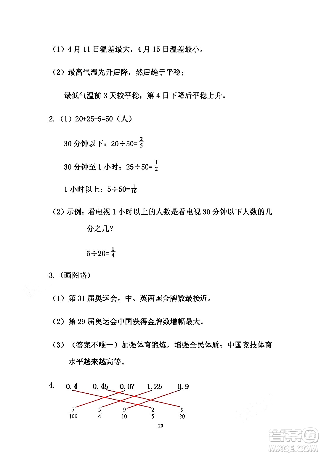 安徽少年兒童出版社2024年暑假作業(yè)五年級(jí)數(shù)學(xué)人教版答案