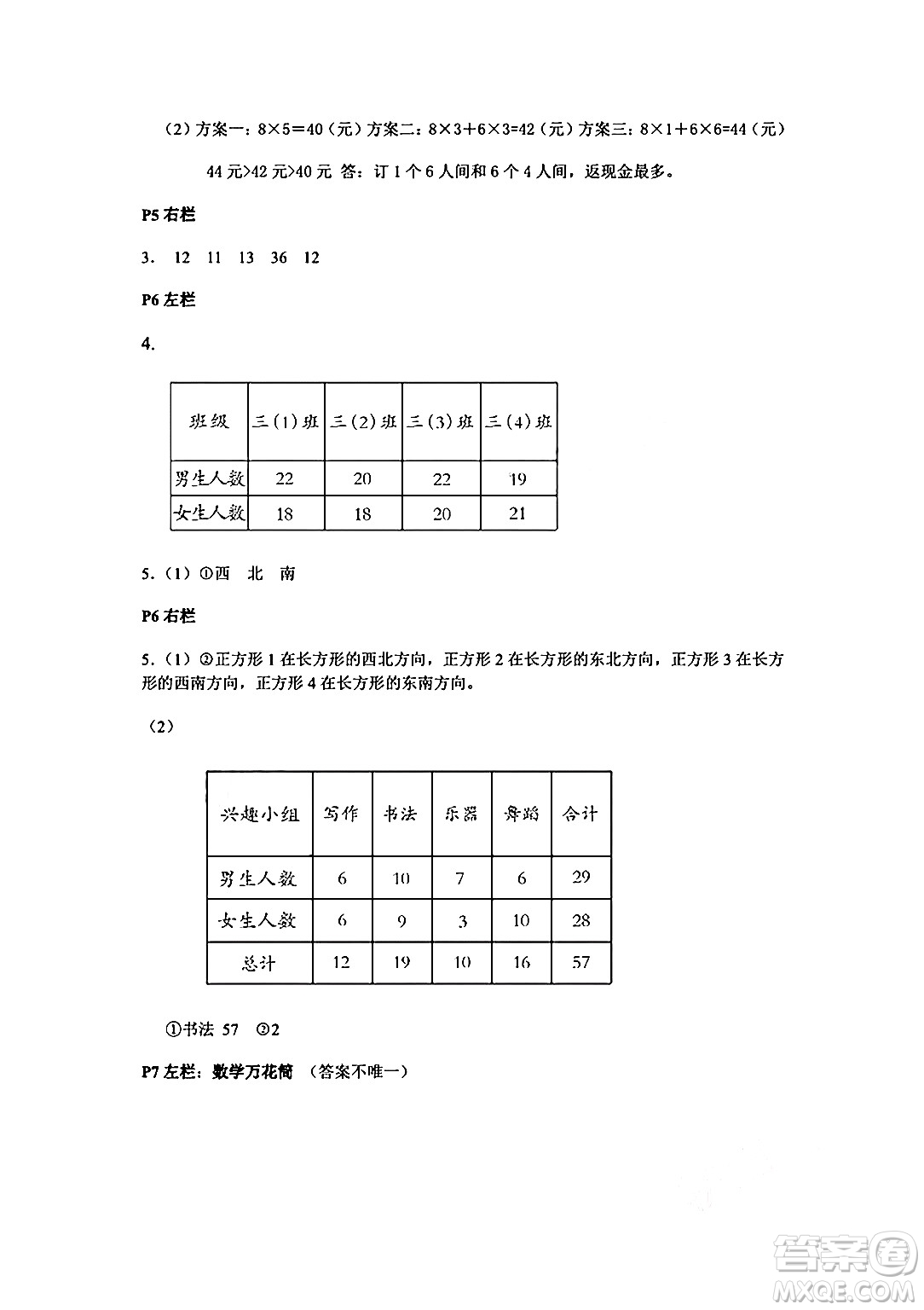 安徽少年兒童出版社2024年暑假作業(yè)三年級(jí)數(shù)學(xué)人教版答案