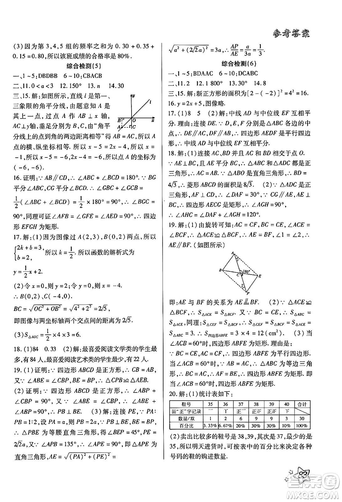 河北美術出版社2024年好學生暑假生活八年級數(shù)學冀教版答案