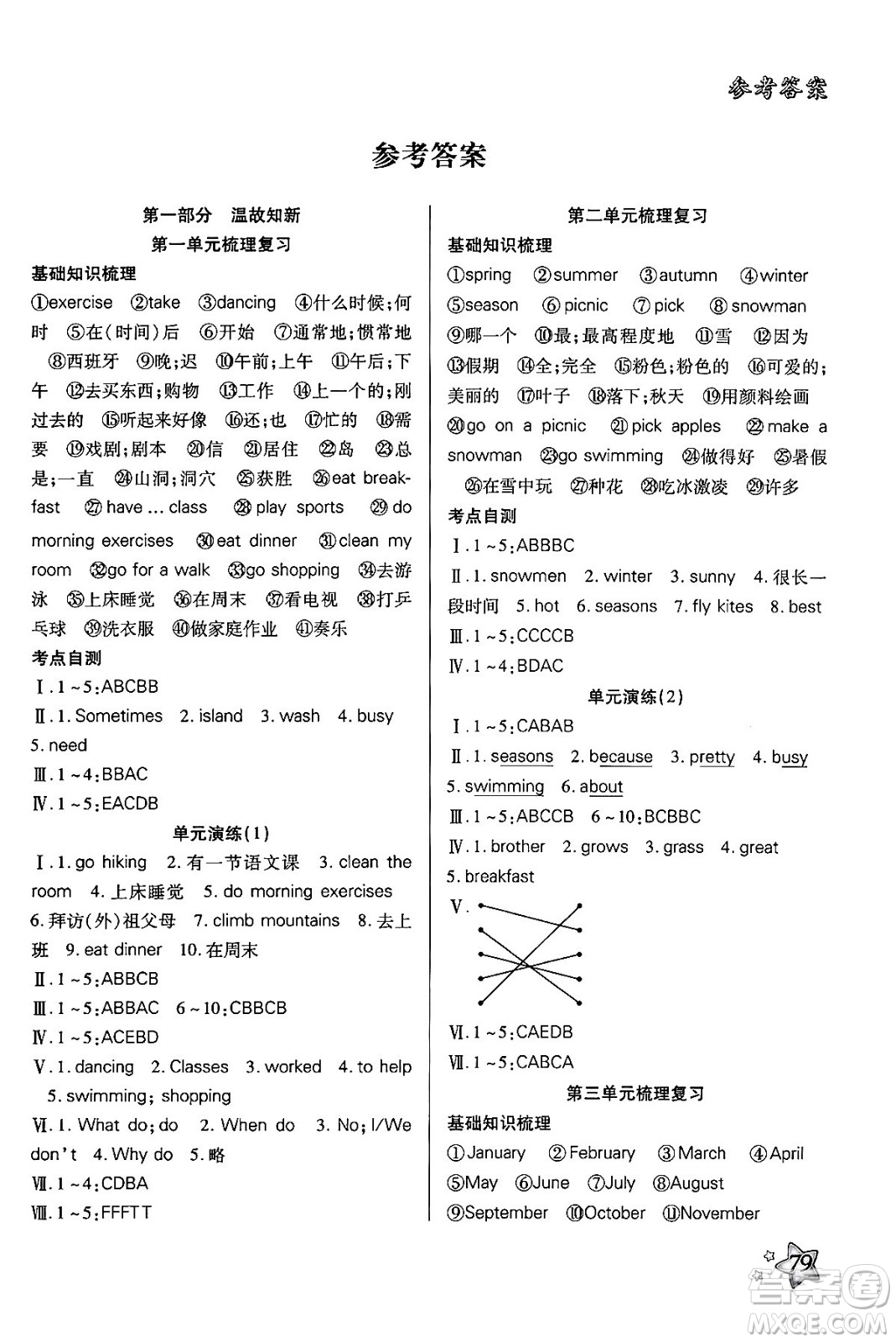 河北美術(shù)出版社2024年好學(xué)生暑假生活五年級(jí)英語(yǔ)通用版答案