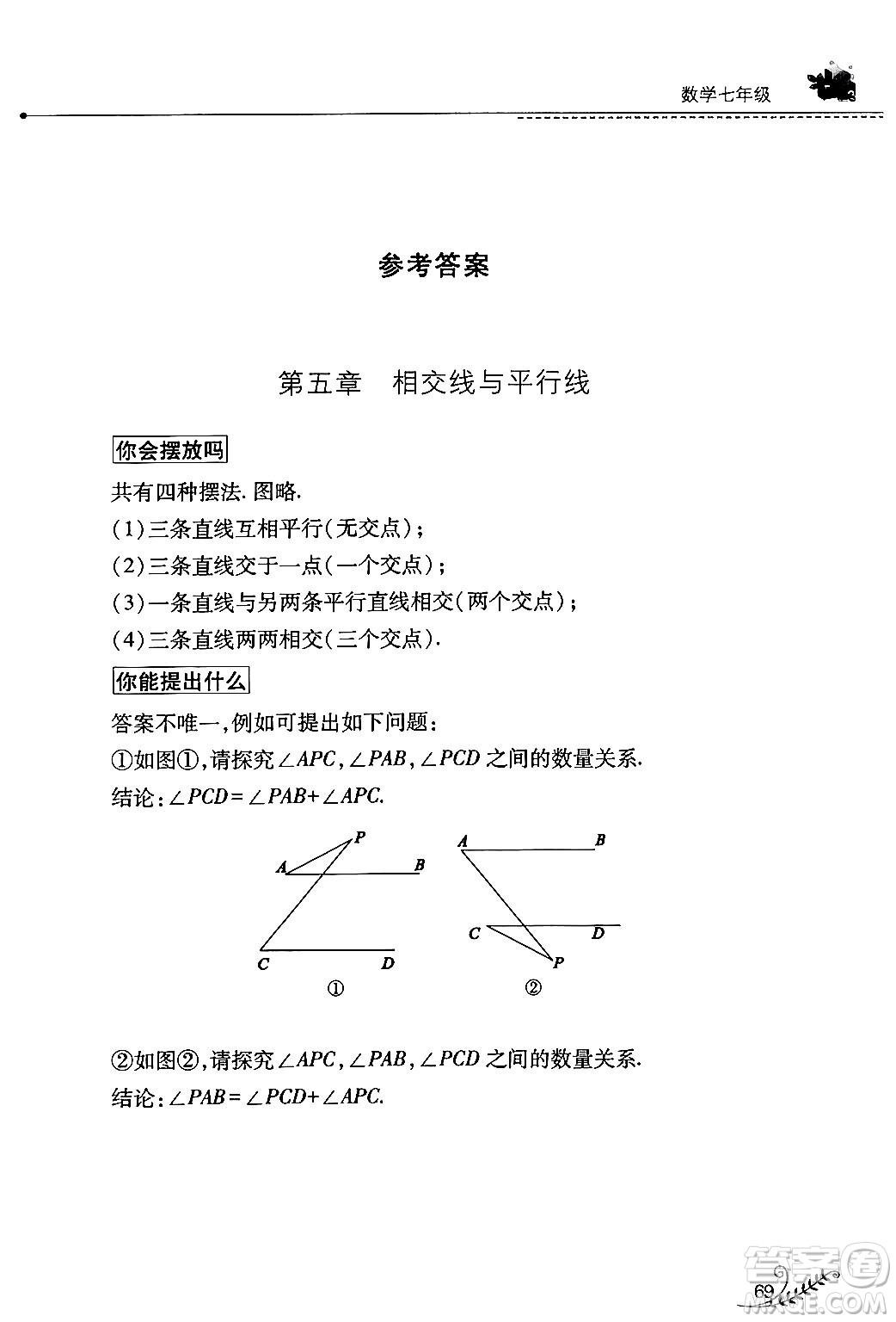 山西教育出版社2024年快樂暑假七年級數(shù)學(xué)人教版答案