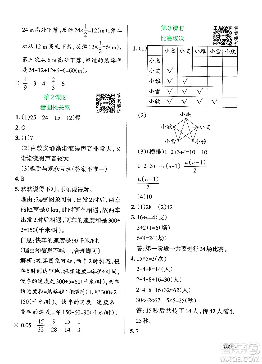 遼寧教育出版社2024年秋PASS小學(xué)學(xué)霸作業(yè)本六年級數(shù)學(xué)上冊北師大版答案