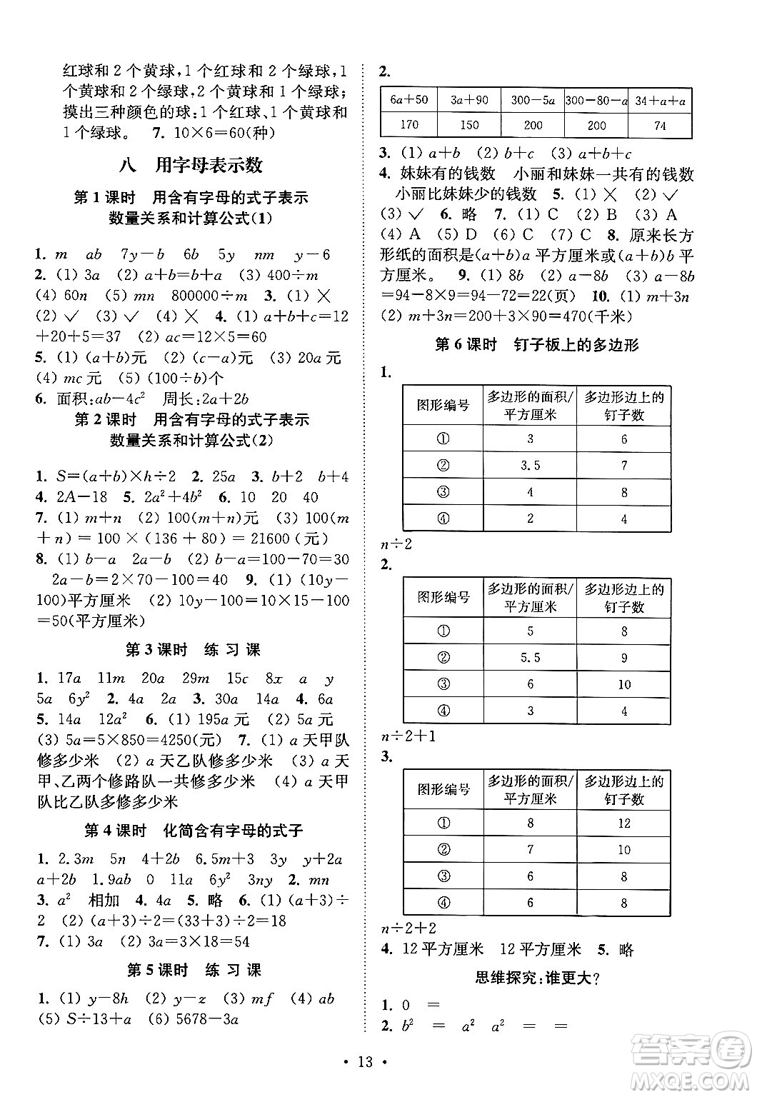 江蘇鳳凰美術(shù)出版社2024年秋創(chuàng)新課時作業(yè)本五年級數(shù)學(xué)上冊江蘇版答案