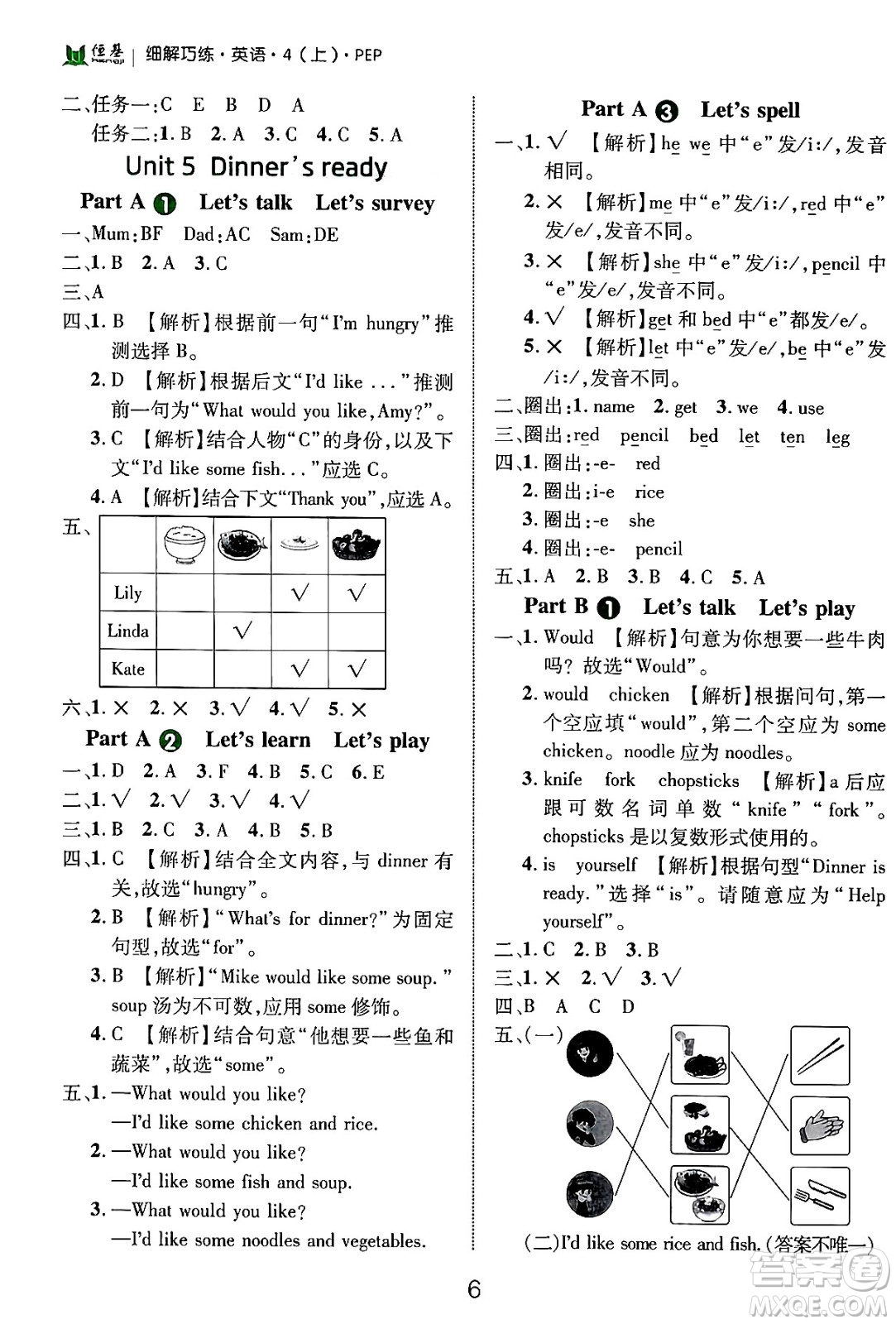 延邊大學出版社2024年秋細解巧練四年級英語上冊人教PEP版答案