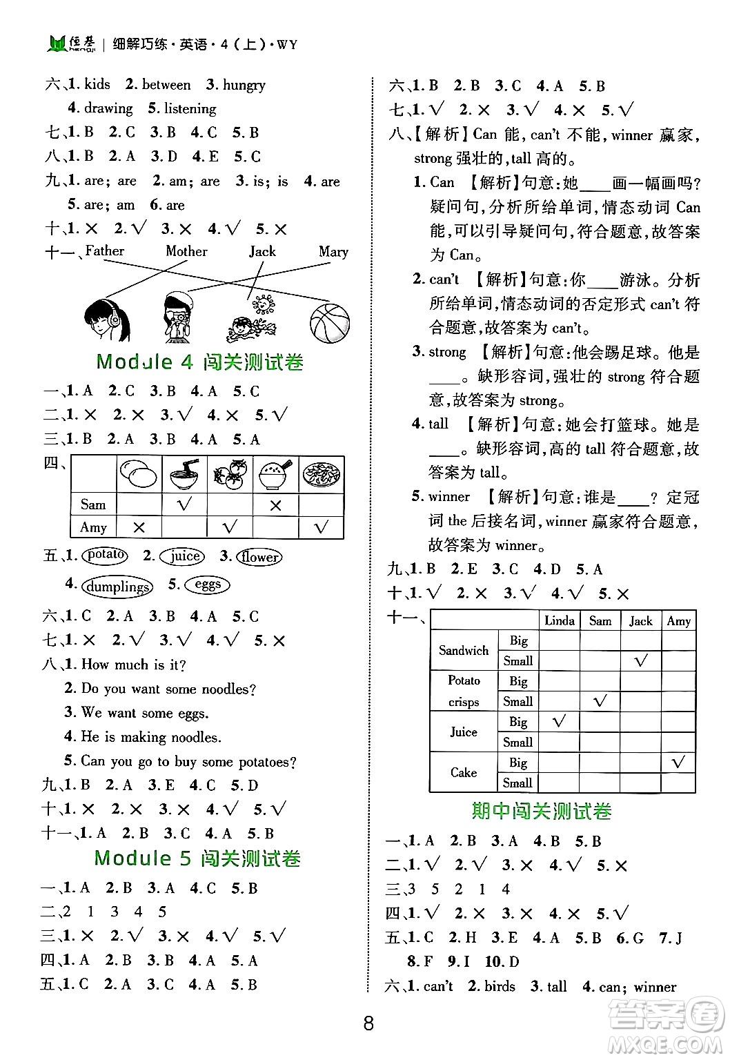 延邊大學(xué)出版社2024年秋細(xì)解巧練四年級(jí)英語(yǔ)上冊(cè)外研版答案