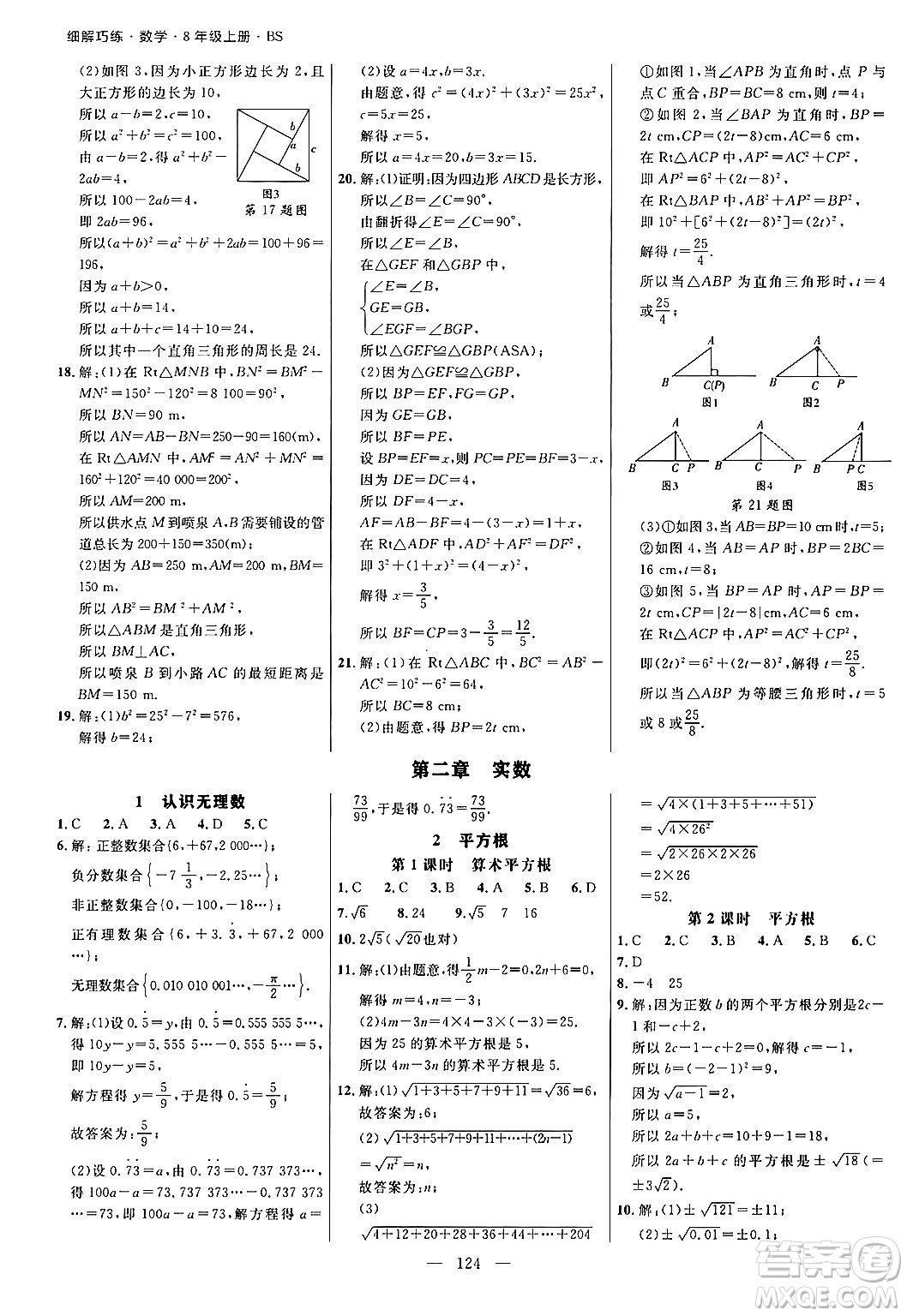 延邊大學(xué)出版社2024年秋細(xì)解巧練八年級(jí)數(shù)學(xué)上冊(cè)北師大版答案