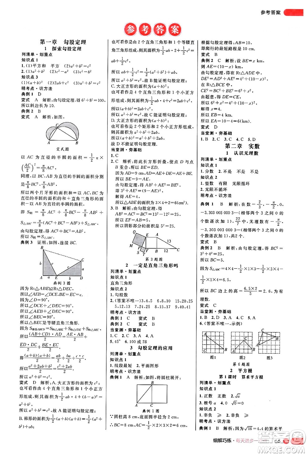 延邊大學(xué)出版社2024年秋細(xì)解巧練八年級(jí)數(shù)學(xué)上冊(cè)北師大版答案