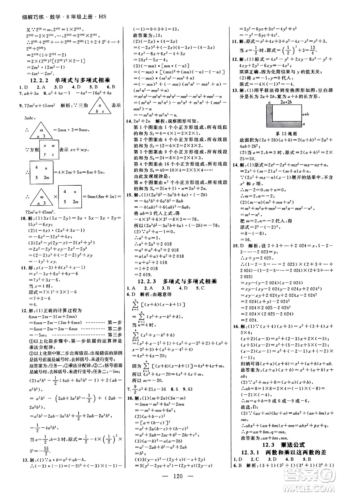 延邊大學(xué)出版社2024年秋細(xì)解巧練八年級(jí)數(shù)學(xué)上冊(cè)華師版答案