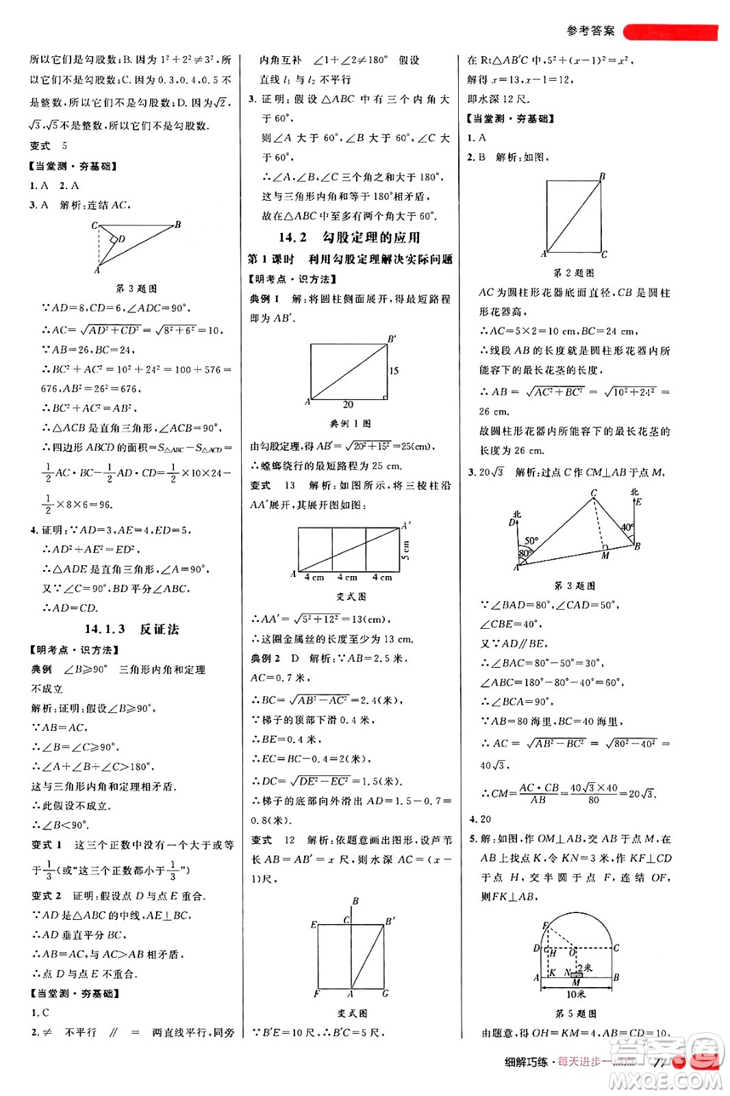 延邊大學(xué)出版社2024年秋細(xì)解巧練八年級(jí)數(shù)學(xué)上冊(cè)華師版答案