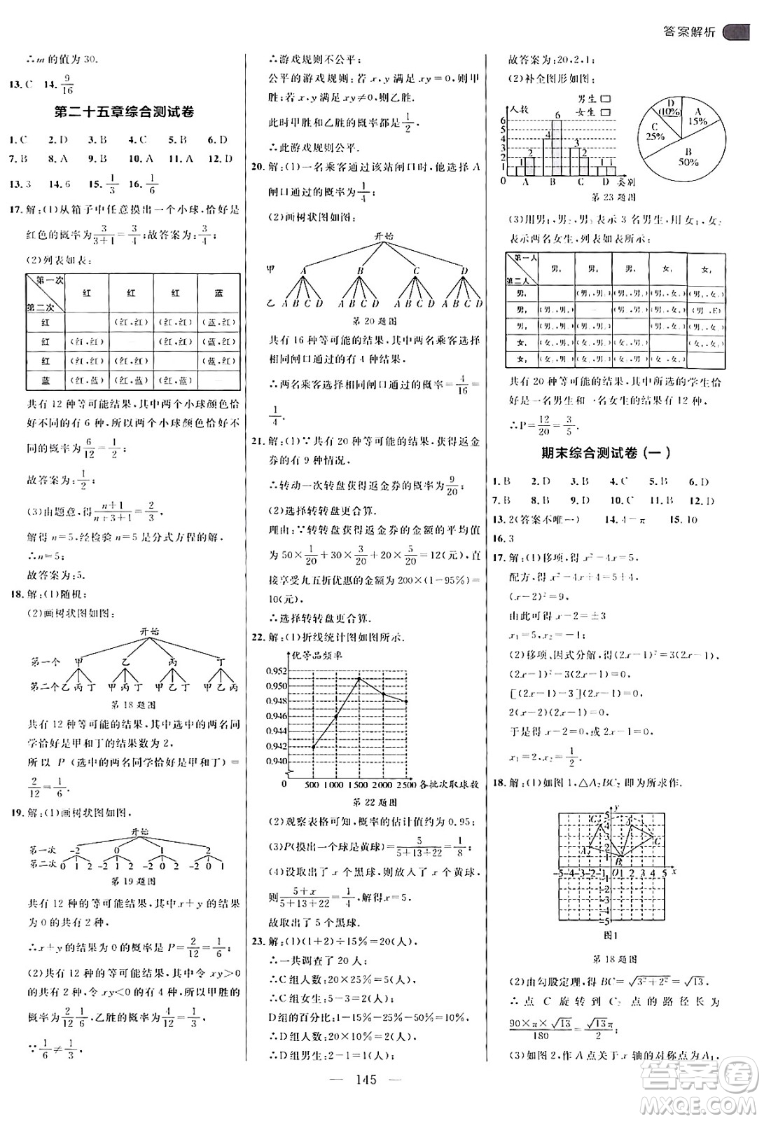 延邊大學(xué)出版社2024年秋細(xì)解巧練九年級數(shù)學(xué)上冊人教版答案