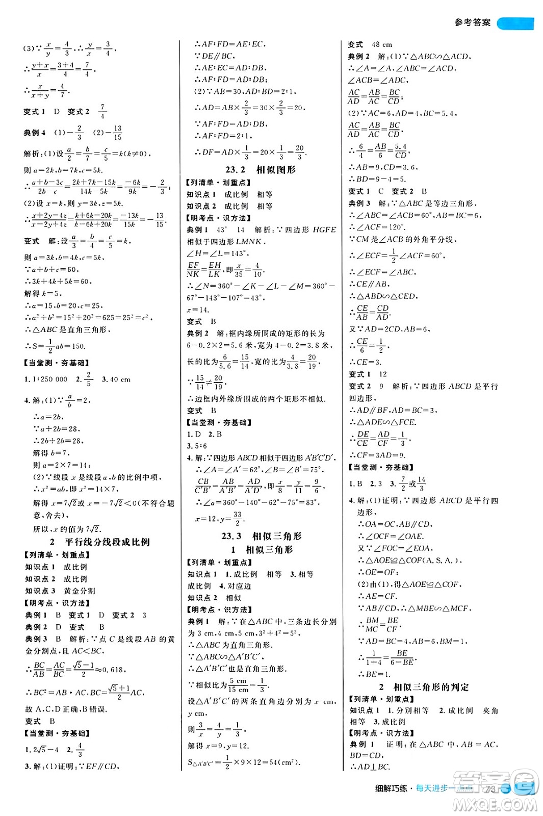 延邊大學(xué)出版社2024年秋細解巧練九年級數(shù)學(xué)上冊華師版答案