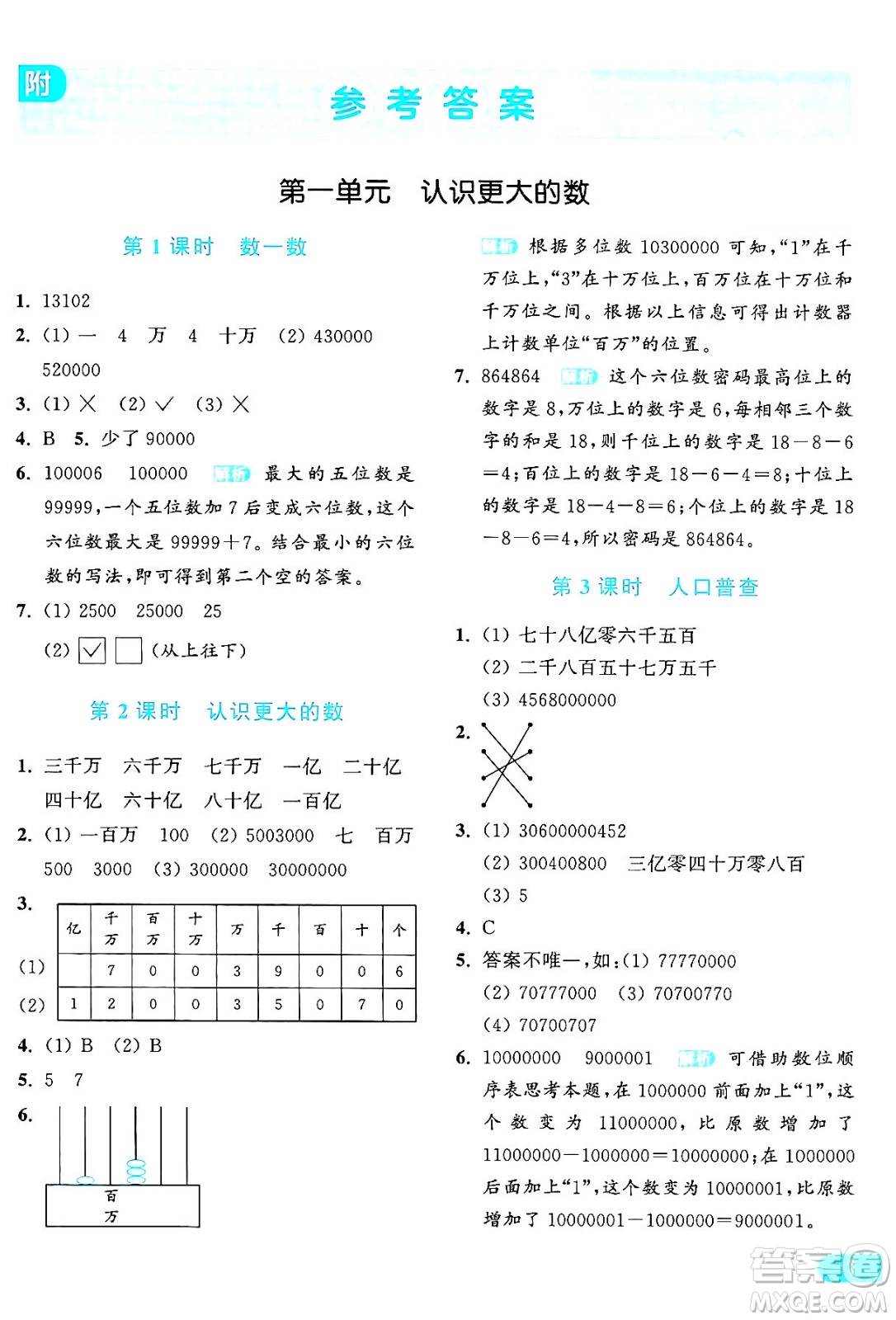 北京教育出版社2024年秋亮點(diǎn)給力提優(yōu)課時(shí)作業(yè)本四年級(jí)數(shù)學(xué)上冊(cè)北師大版答案