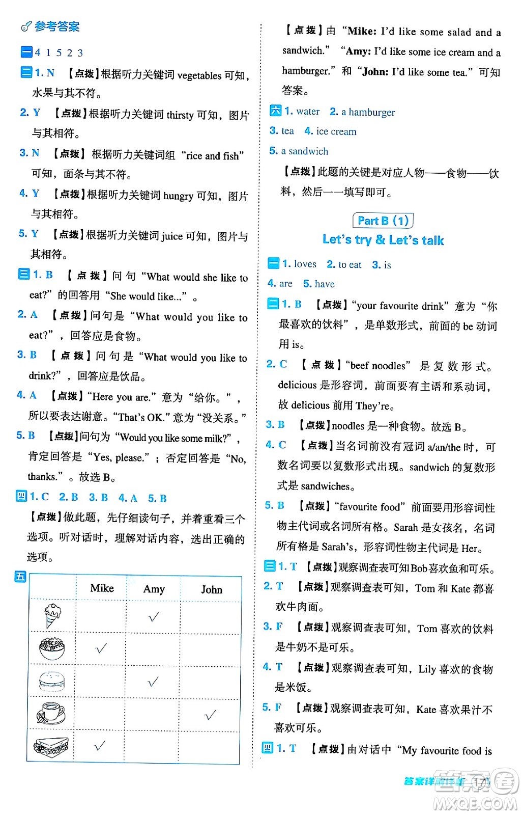 陜西師范大學(xué)出版總社有限公司2024年秋綜合應(yīng)用創(chuàng)新題典中點五年級英語上冊人教PEP版答案