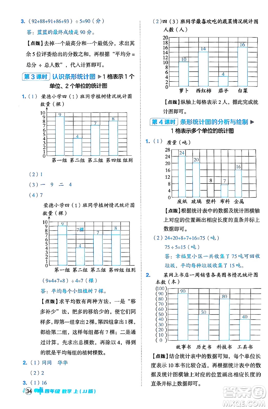 吉林教育出版社2024年秋綜合應(yīng)用創(chuàng)新題典中點四年級數(shù)學(xué)上冊冀教版答案