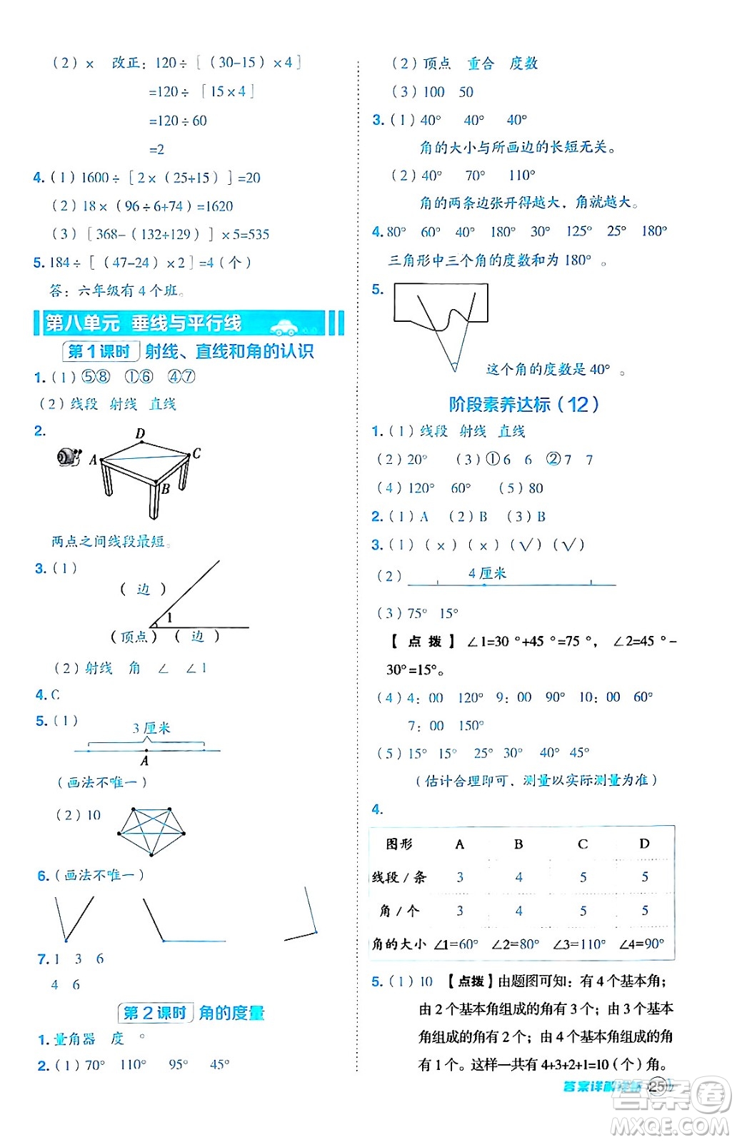 吉林教育出版社2024年秋綜合應(yīng)用創(chuàng)新題典中點(diǎn)四年級(jí)數(shù)學(xué)上冊(cè)蘇教版答案