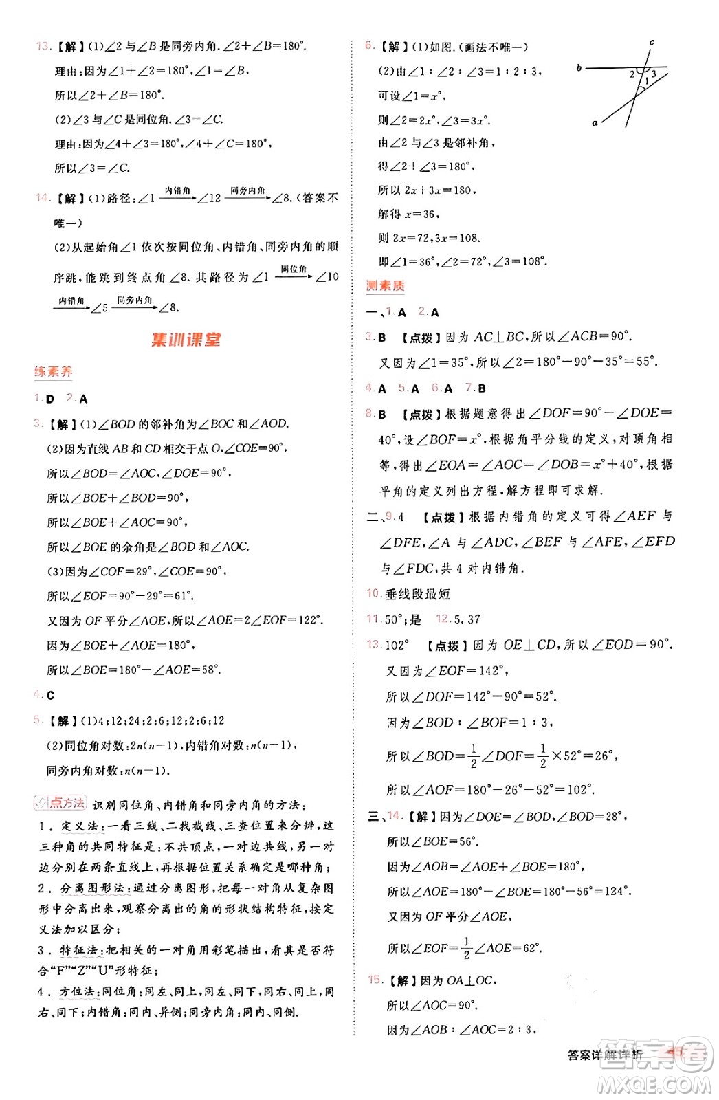 安徽教育出版社2024年秋綜合應(yīng)用創(chuàng)新題典中點七年級數(shù)學(xué)上冊華師版答案