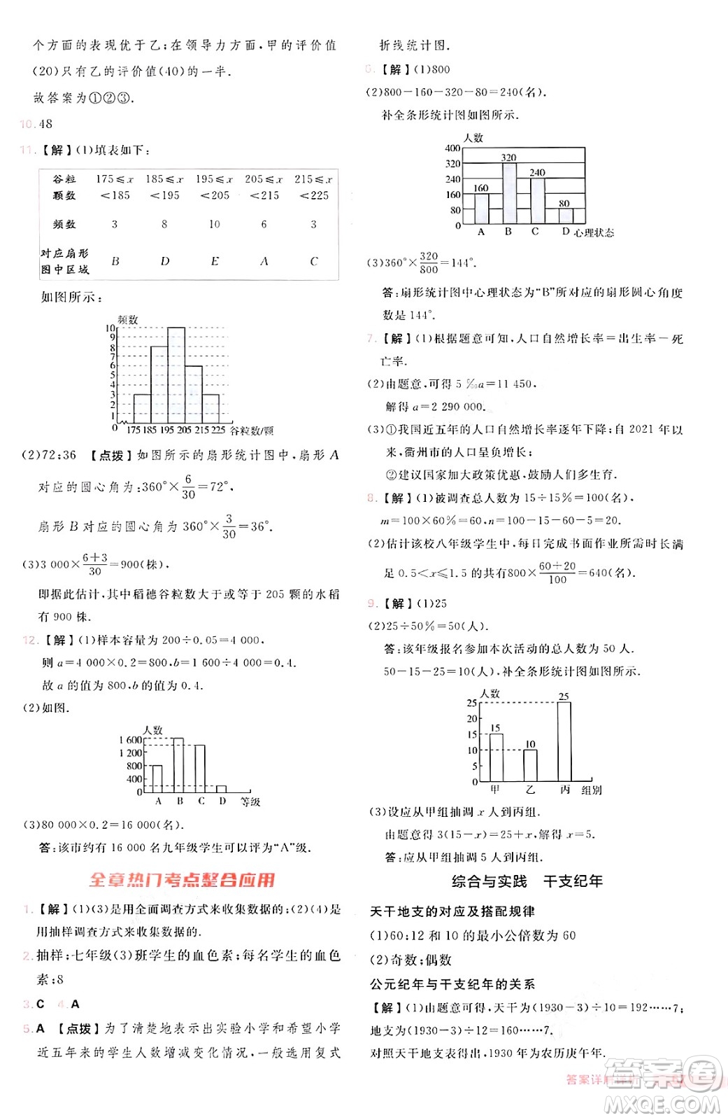 安徽教育出版社2024年秋綜合應用創(chuàng)新題典中點七年級數(shù)學上冊滬科版安徽專版答案