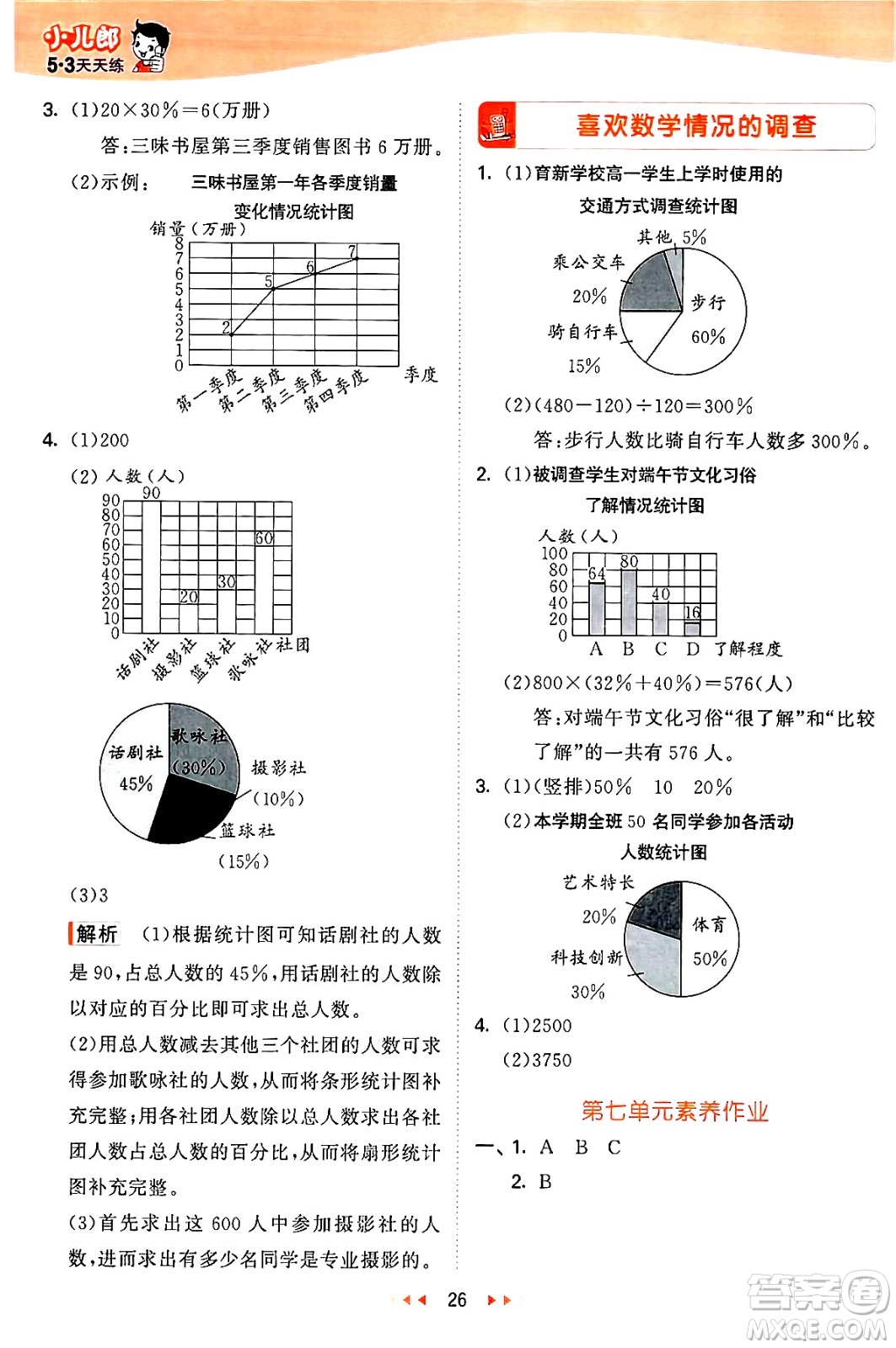 西安出版社2024年秋53天天練六年級數(shù)學上冊冀教版答案