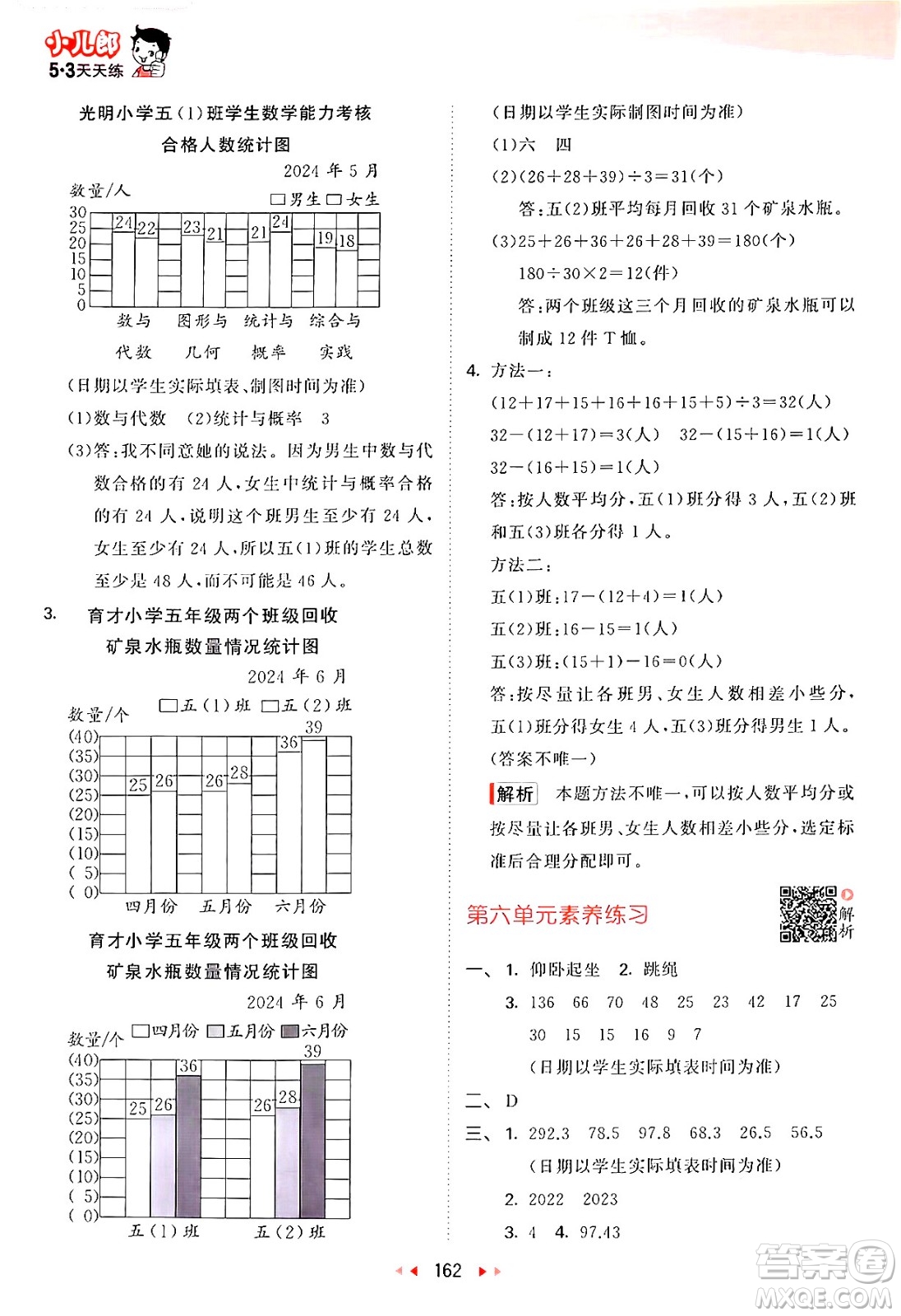 山東畫報(bào)出版社2024年秋53天天練五年級(jí)數(shù)學(xué)上冊(cè)蘇教版答案