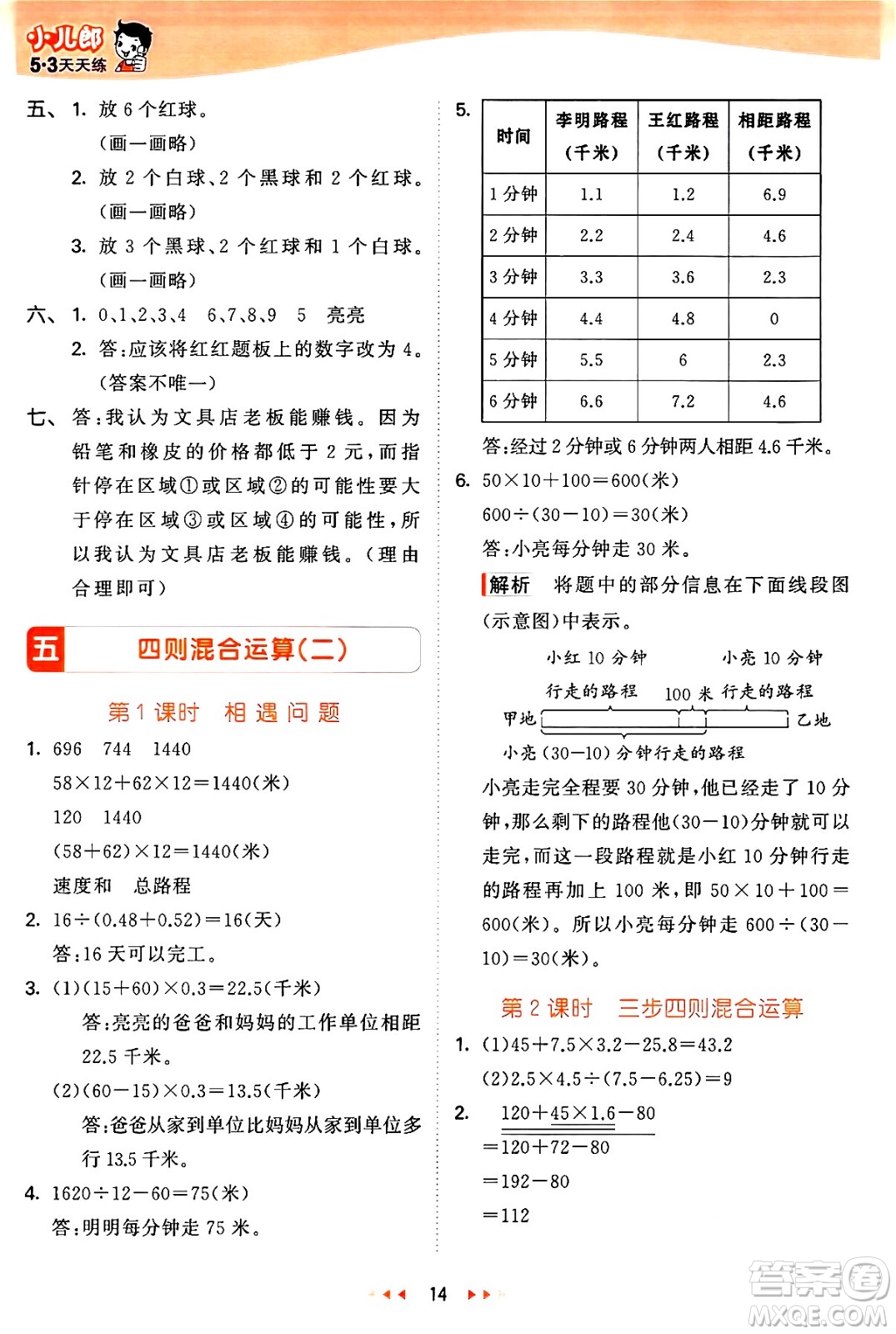 西安出版社2024年秋53天天練五年級(jí)數(shù)學(xué)上冊(cè)冀教版答案