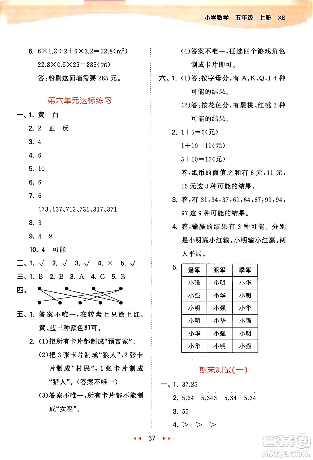 地質(zhì)出版社2024年秋53天天練五年級數(shù)學(xué)上冊西師版答案