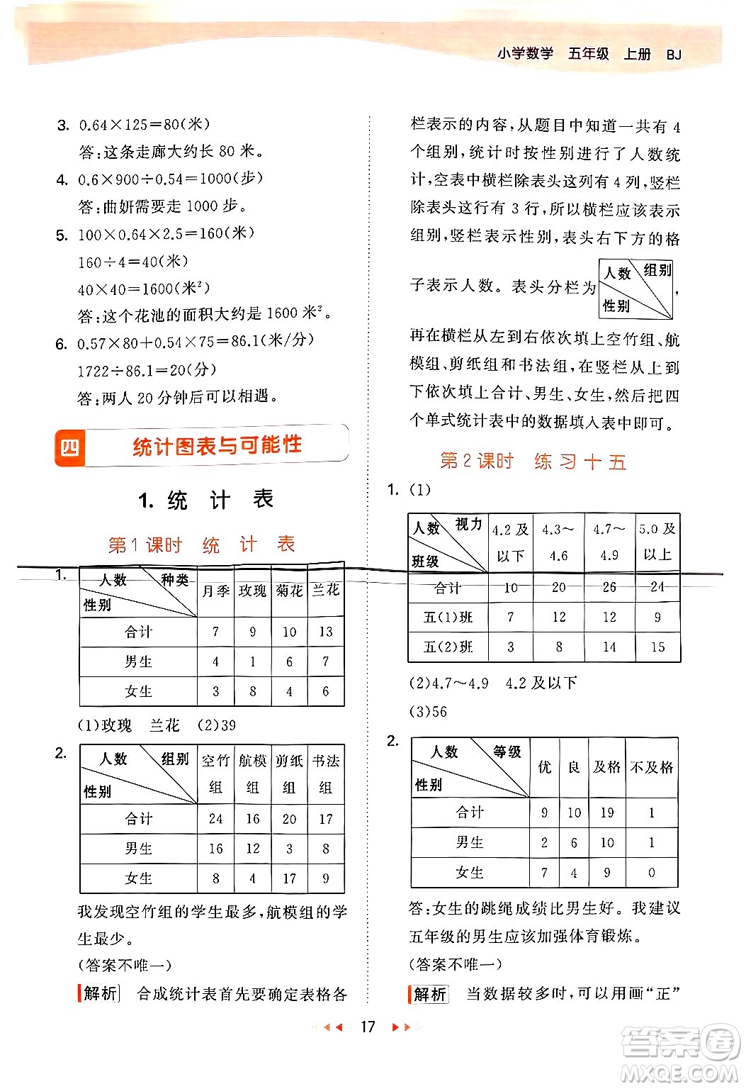 首都師范大學出版社2024年秋53天天練五年級數學上冊北京版答案