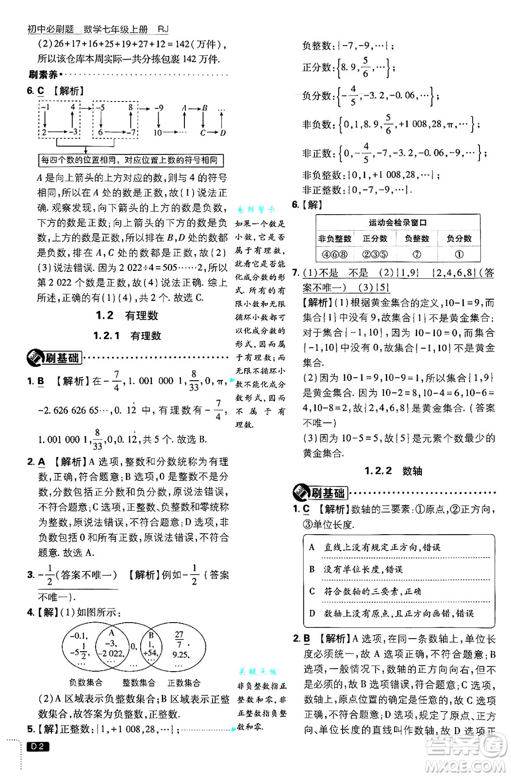 開明出版社2025屆初中必刷題拔尖提優(yōu)訓(xùn)練七年級數(shù)學(xué)上冊人教版答案