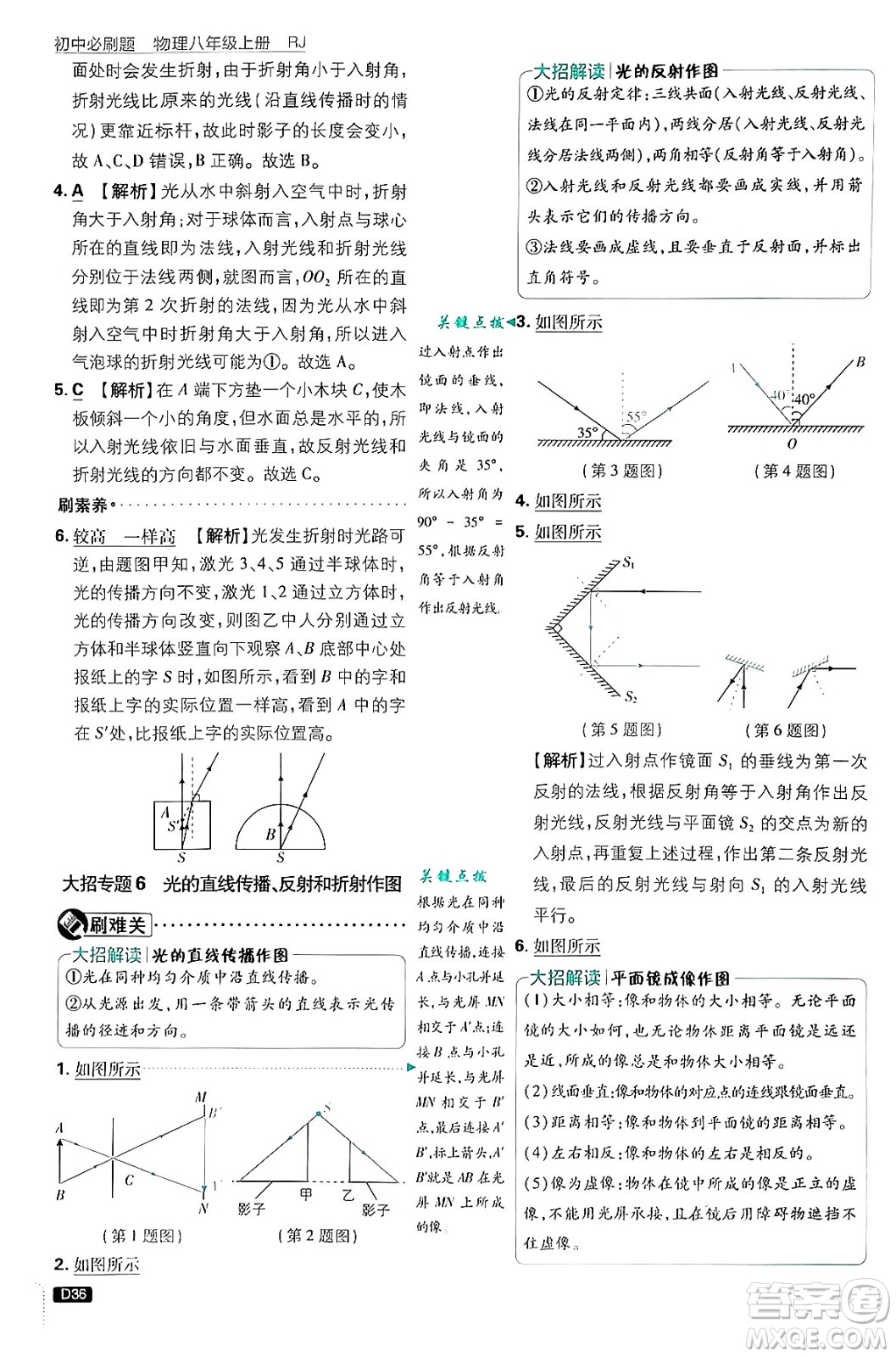 開(kāi)明出版社2025屆初中必刷題拔尖提優(yōu)訓(xùn)練八年級(jí)物理上冊(cè)人教版答案