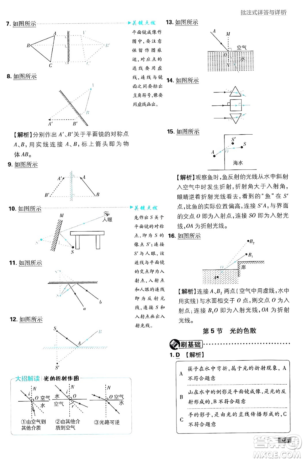 開(kāi)明出版社2025屆初中必刷題拔尖提優(yōu)訓(xùn)練八年級(jí)物理上冊(cè)人教版答案