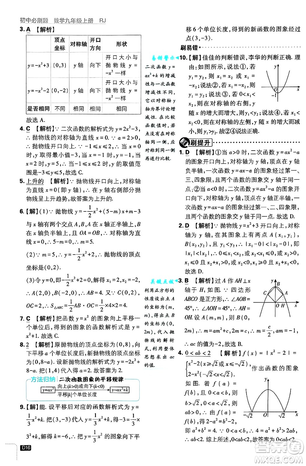 開(kāi)明出版社2025屆初中必刷題拔尖提優(yōu)訓(xùn)練九年級(jí)數(shù)學(xué)上冊(cè)人教版答案