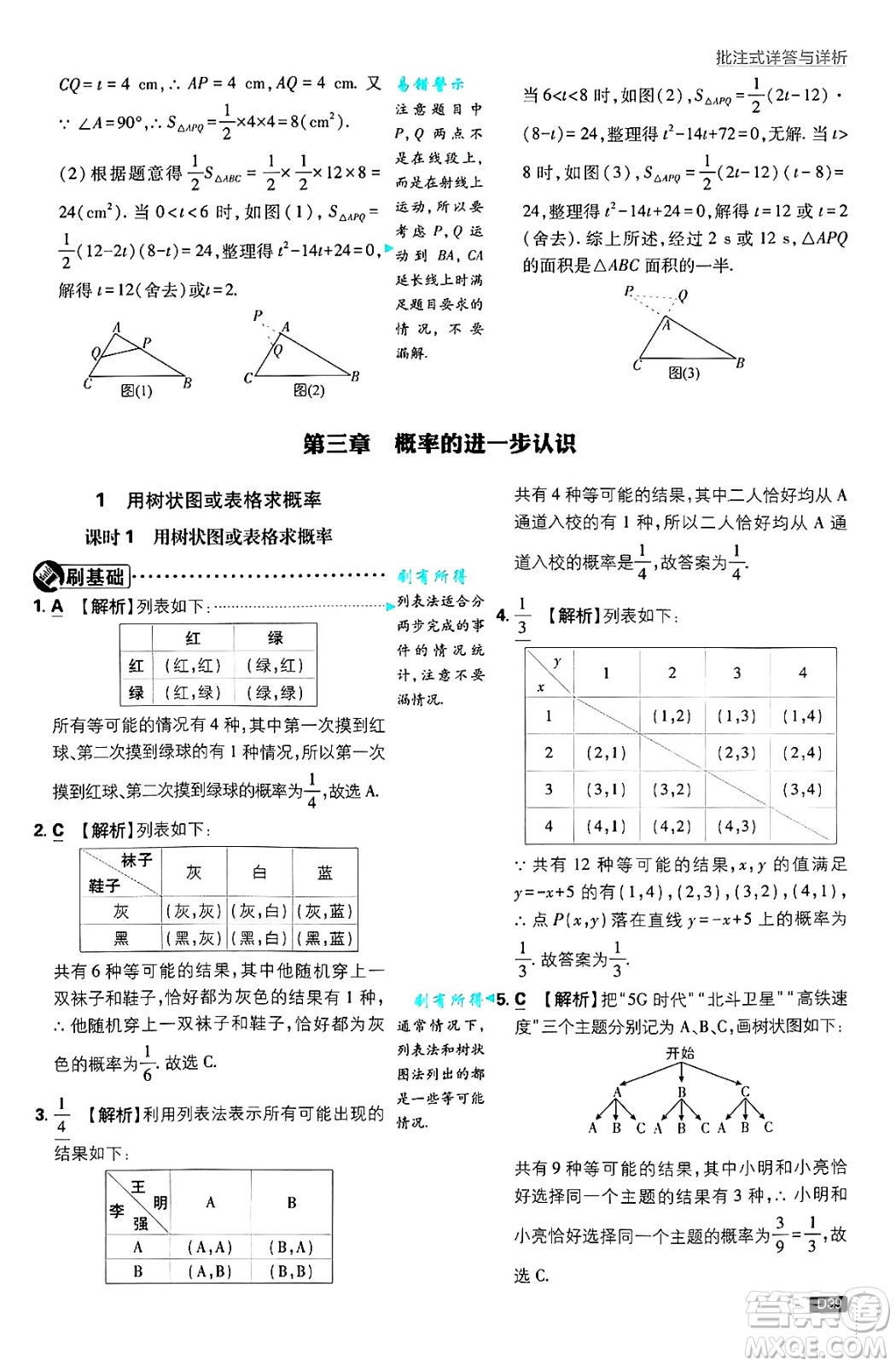 開(kāi)明出版社2025屆初中必刷題拔尖提優(yōu)訓(xùn)練九年級(jí)數(shù)學(xué)上冊(cè)北師大版答案