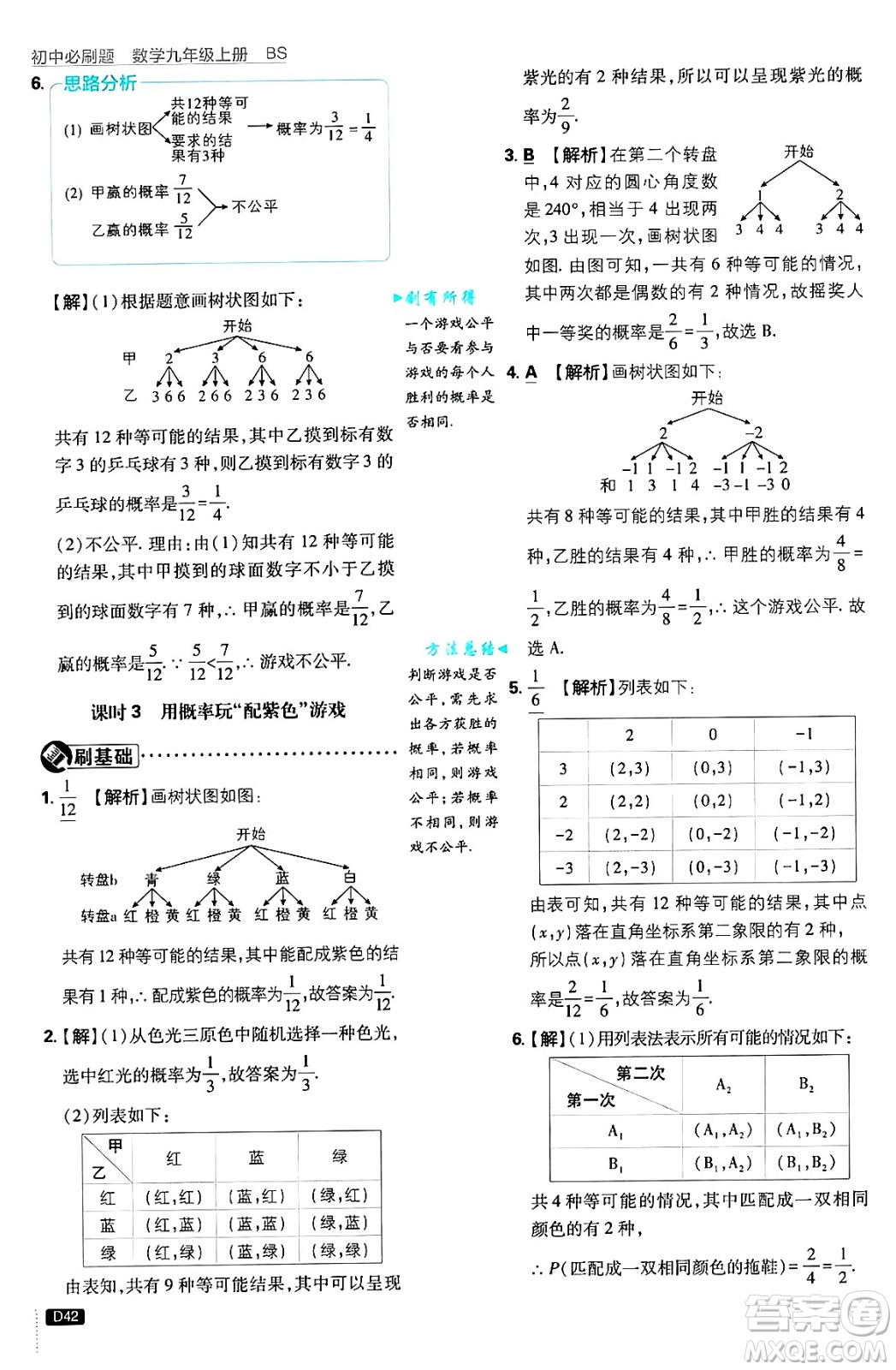 開(kāi)明出版社2025屆初中必刷題拔尖提優(yōu)訓(xùn)練九年級(jí)數(shù)學(xué)上冊(cè)北師大版答案