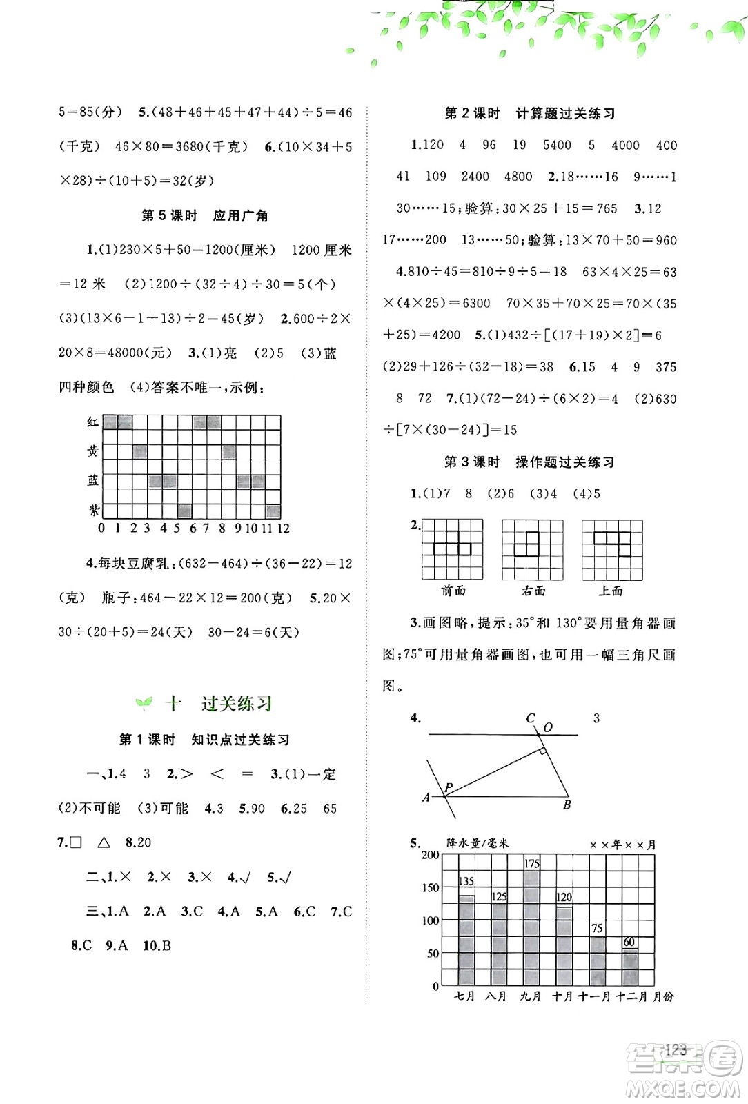 廣西教育出版社2024年秋新課程學(xué)習(xí)與測評同步學(xué)習(xí)四年級數(shù)學(xué)上冊蘇教版答案