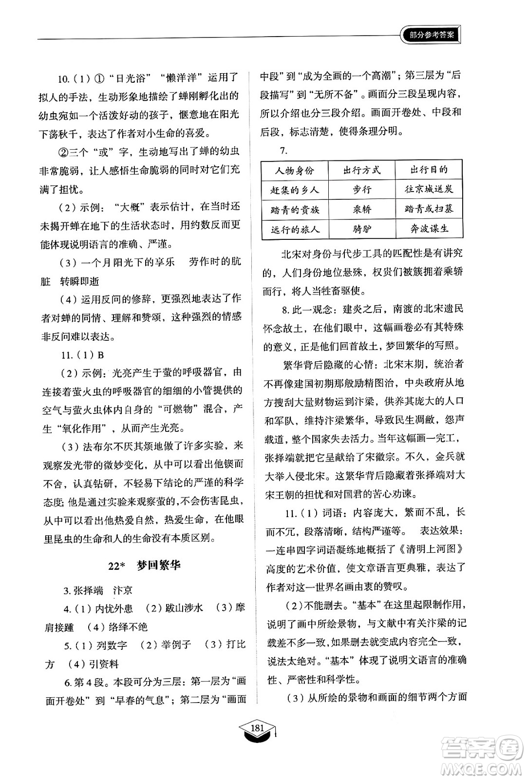 山東教育出版社2024秋初中同步練習(xí)冊(cè)八年級(jí)語(yǔ)文上冊(cè)人教版山東專版五四制答案